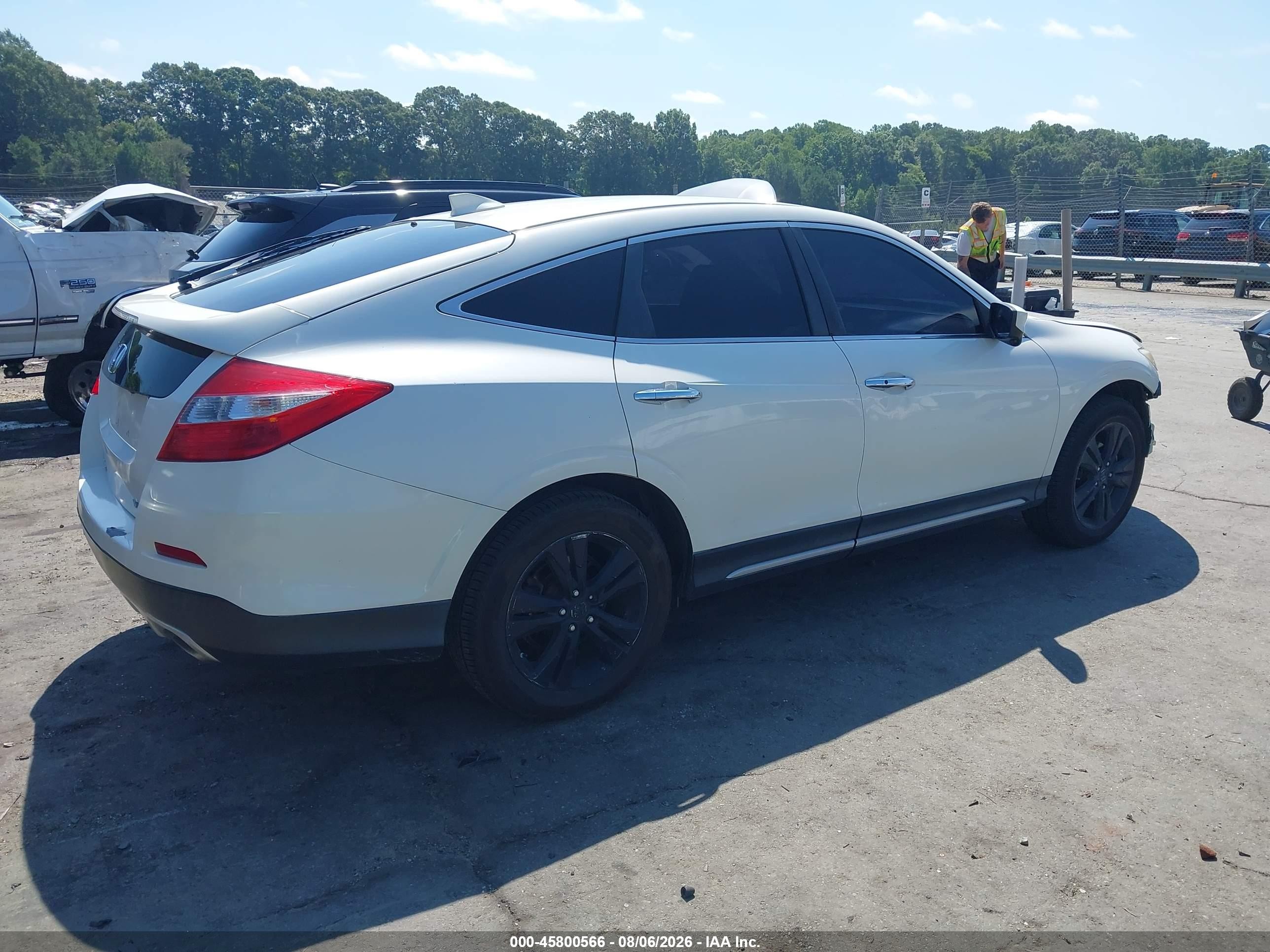 2014 Honda Crosstour Ex-l V6 White vin: 5J6TF2H51EL001441