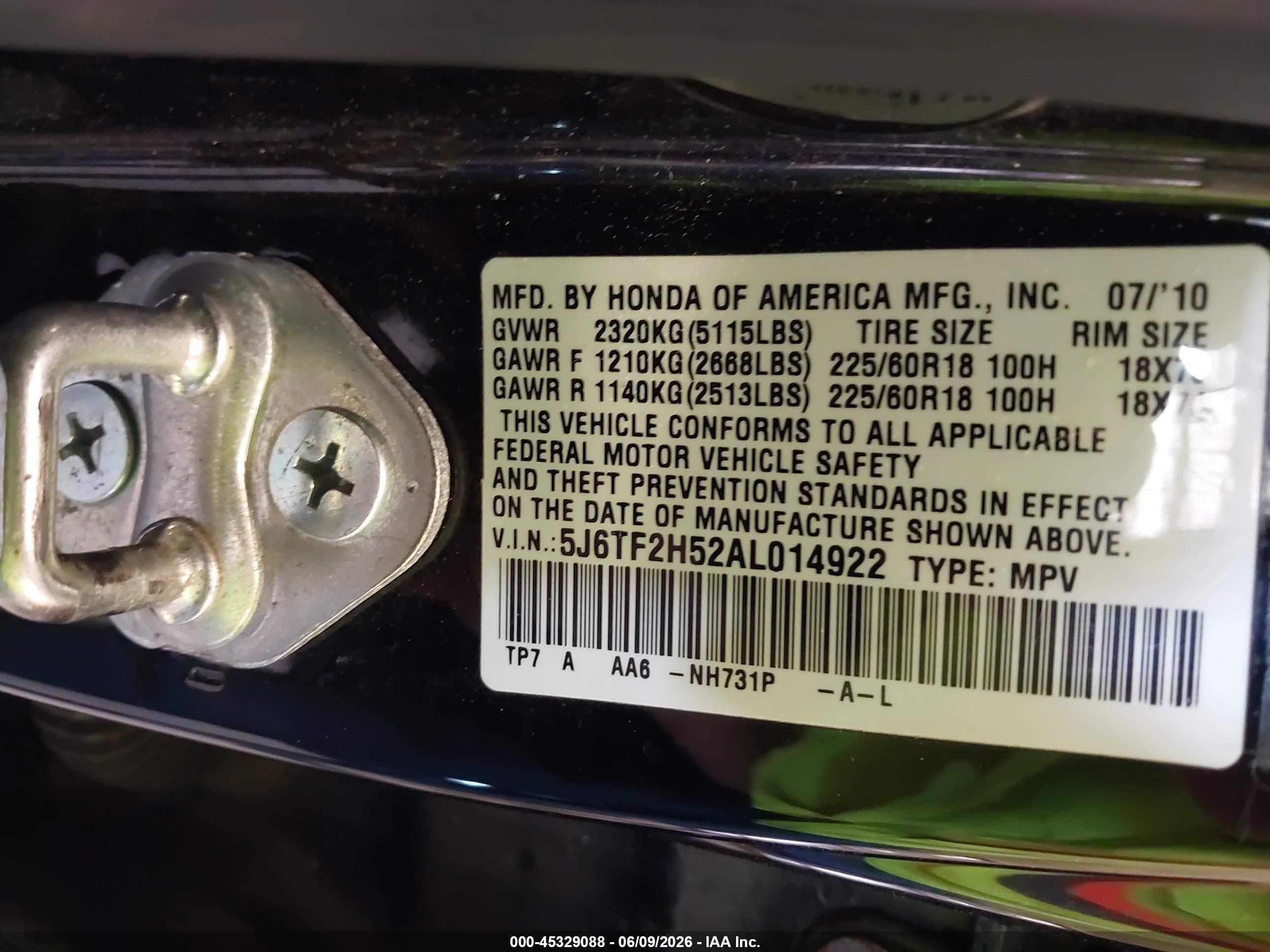 2010 Honda Accord Crosstour Ex-l Black vin: 5J6TF2H52AL014922