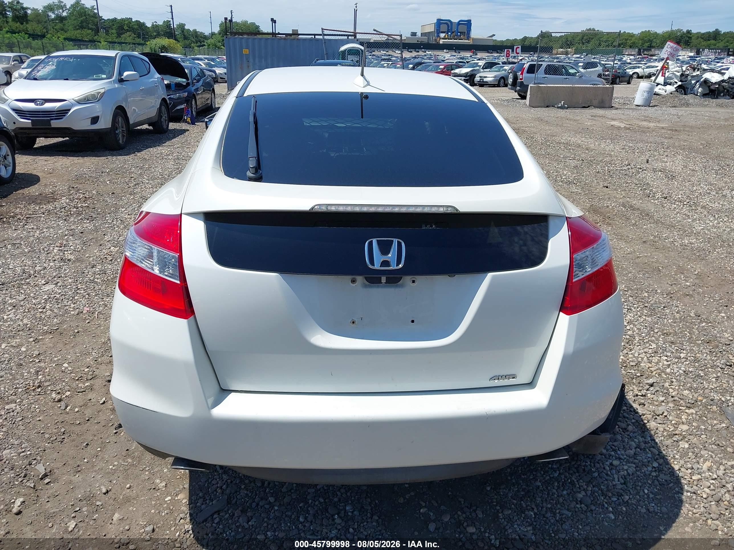 2012 Honda Crosstour Ex-l White vin: 5J6TF2H52CL000666