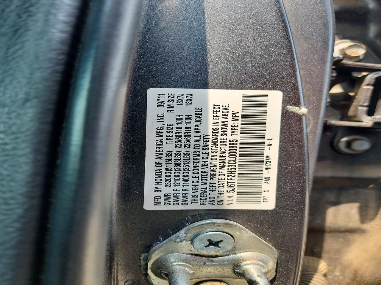 2012 Honda Crosstour Exl Gray vin: 5J6TF2H53CL000885