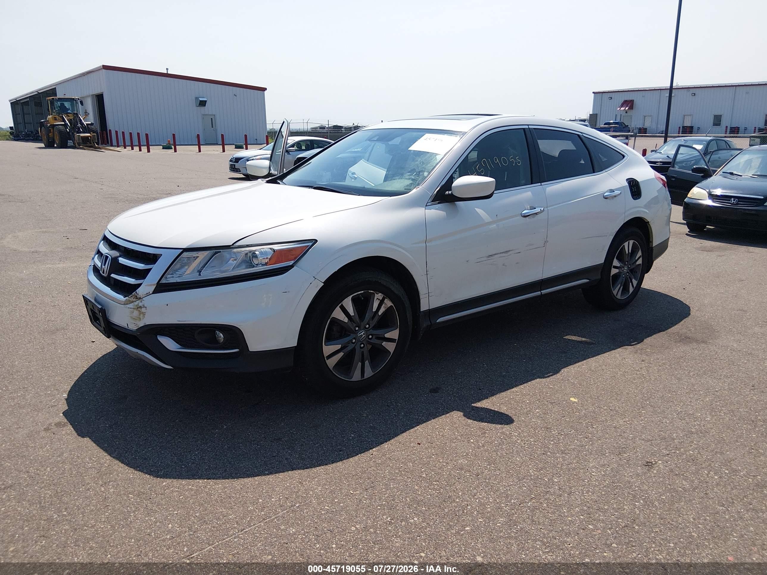 2015 Honda Crosstour Ex-l V6 White vin: 5J6TF2H53FL004312