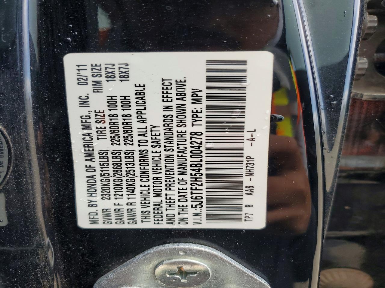 2011 Honda Accord Crosstour Exl Black vin: 5J6TF2H54BL004278