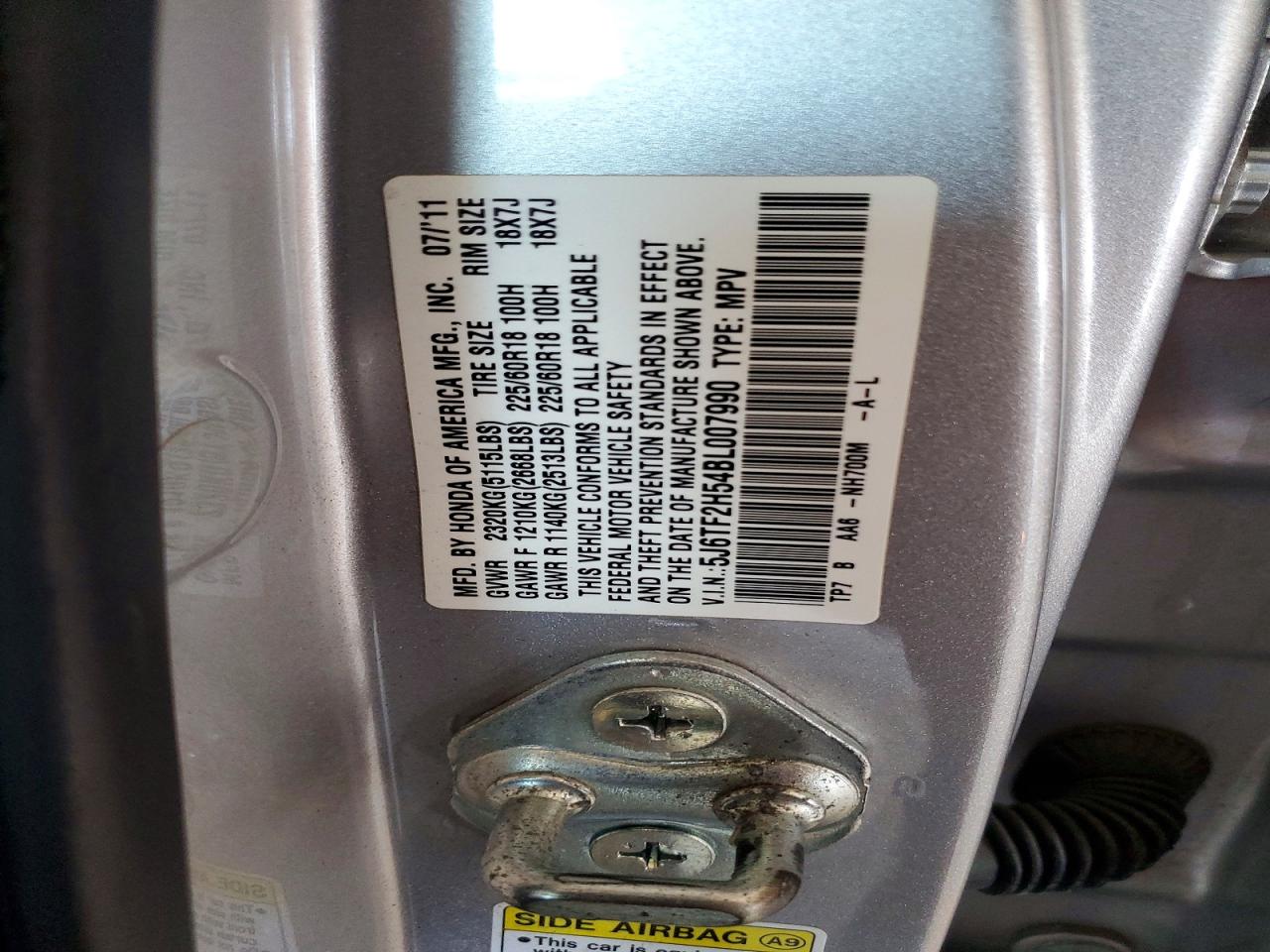2011 Honda Accord Crosstour Exl Silver vin: 5J6TF2H54BL007990