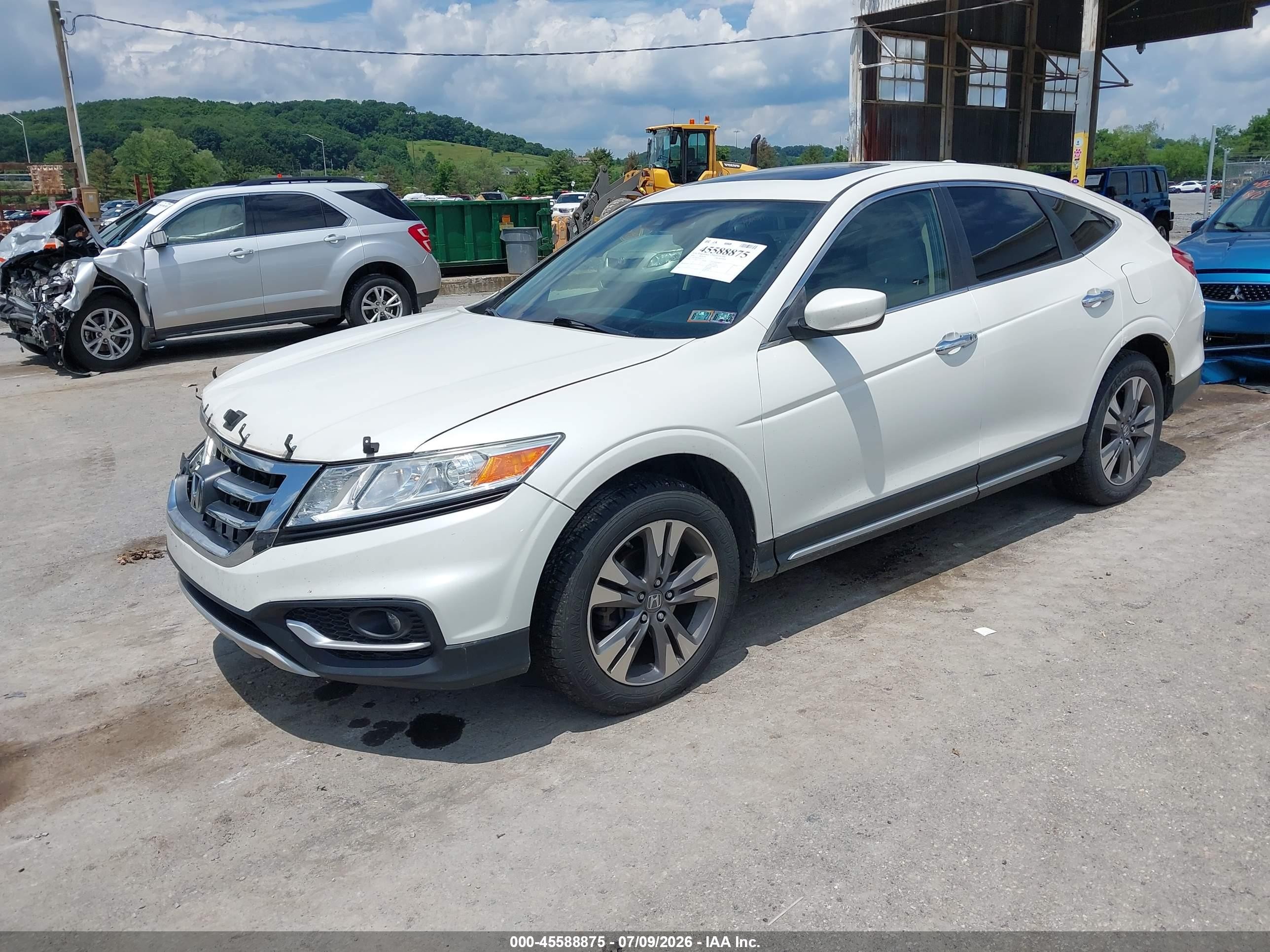 2014 Honda Crosstour Ex-l V6 White vin: 5J6TF2H54EL001773