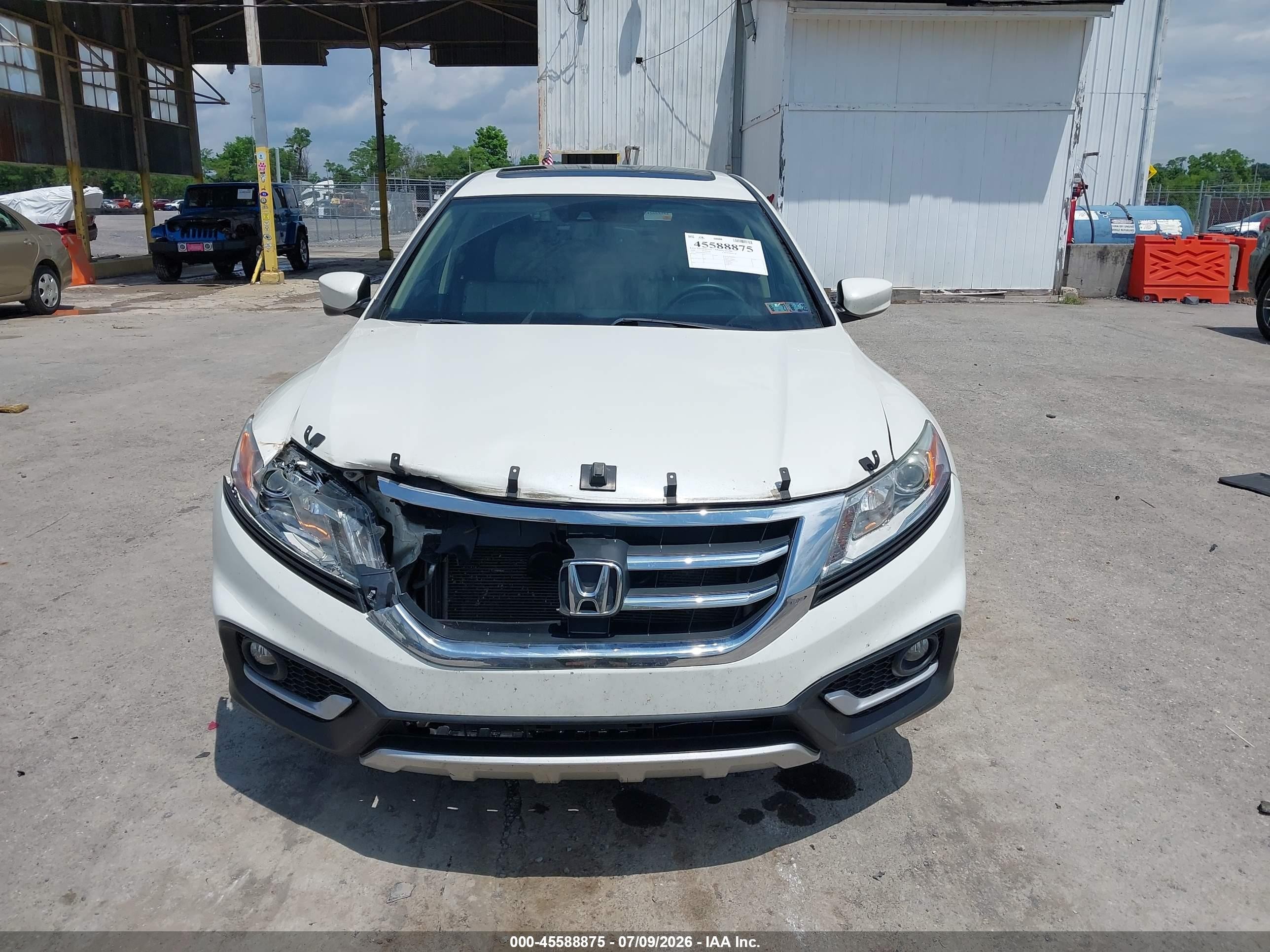 2014 Honda Crosstour Ex-l V6 White vin: 5J6TF2H54EL001773