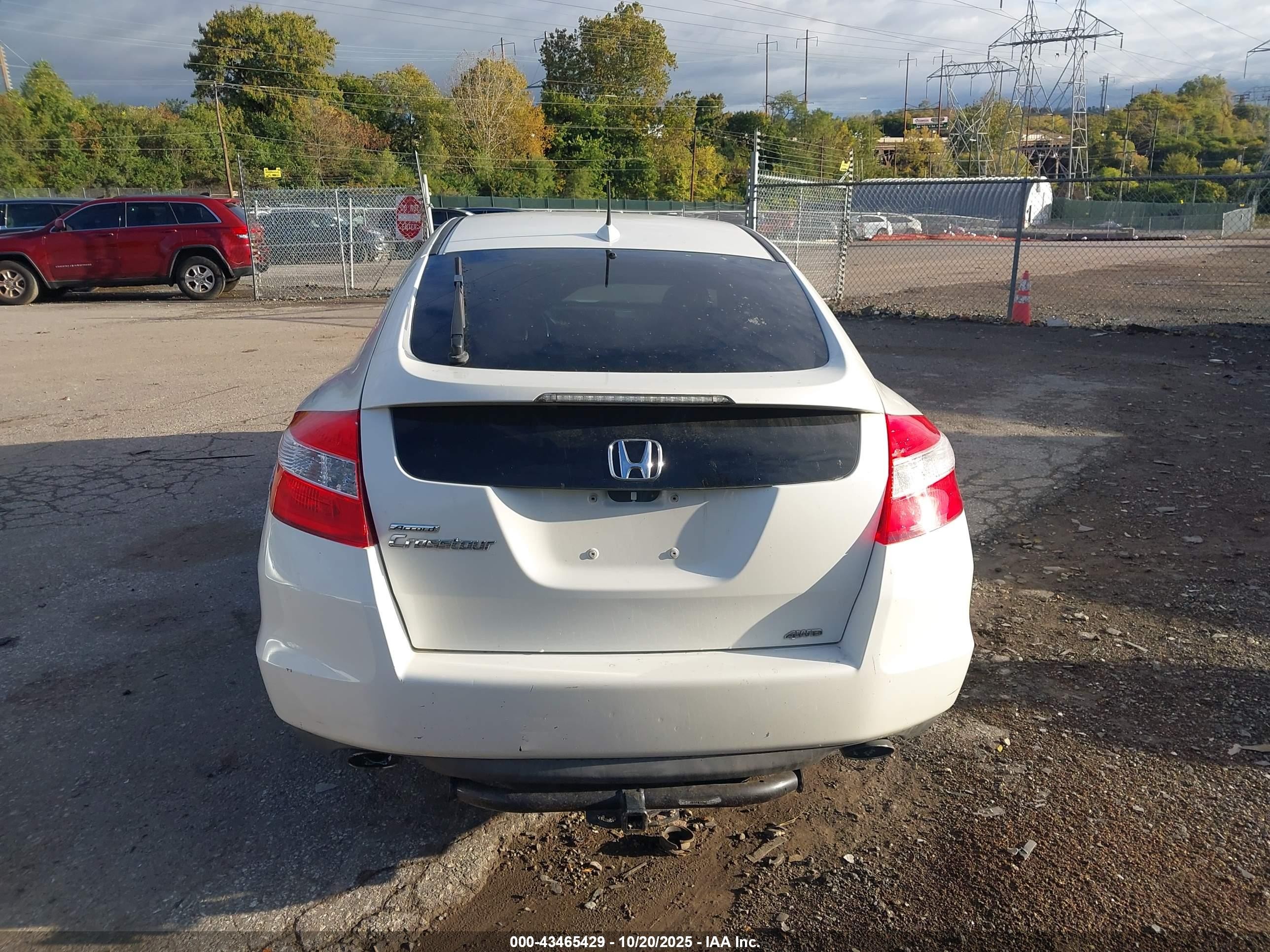 2011 Honda Accord Crosstour Ex-l White vin: 5J6TF2H55BL003687