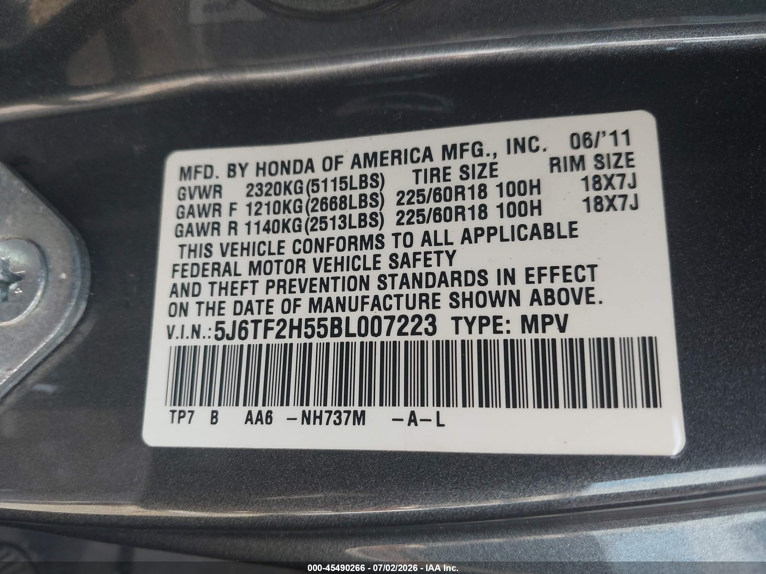 2011 Honda Accord Crosstour Ex-l Gray vin: 5J6TF2H55BL007223