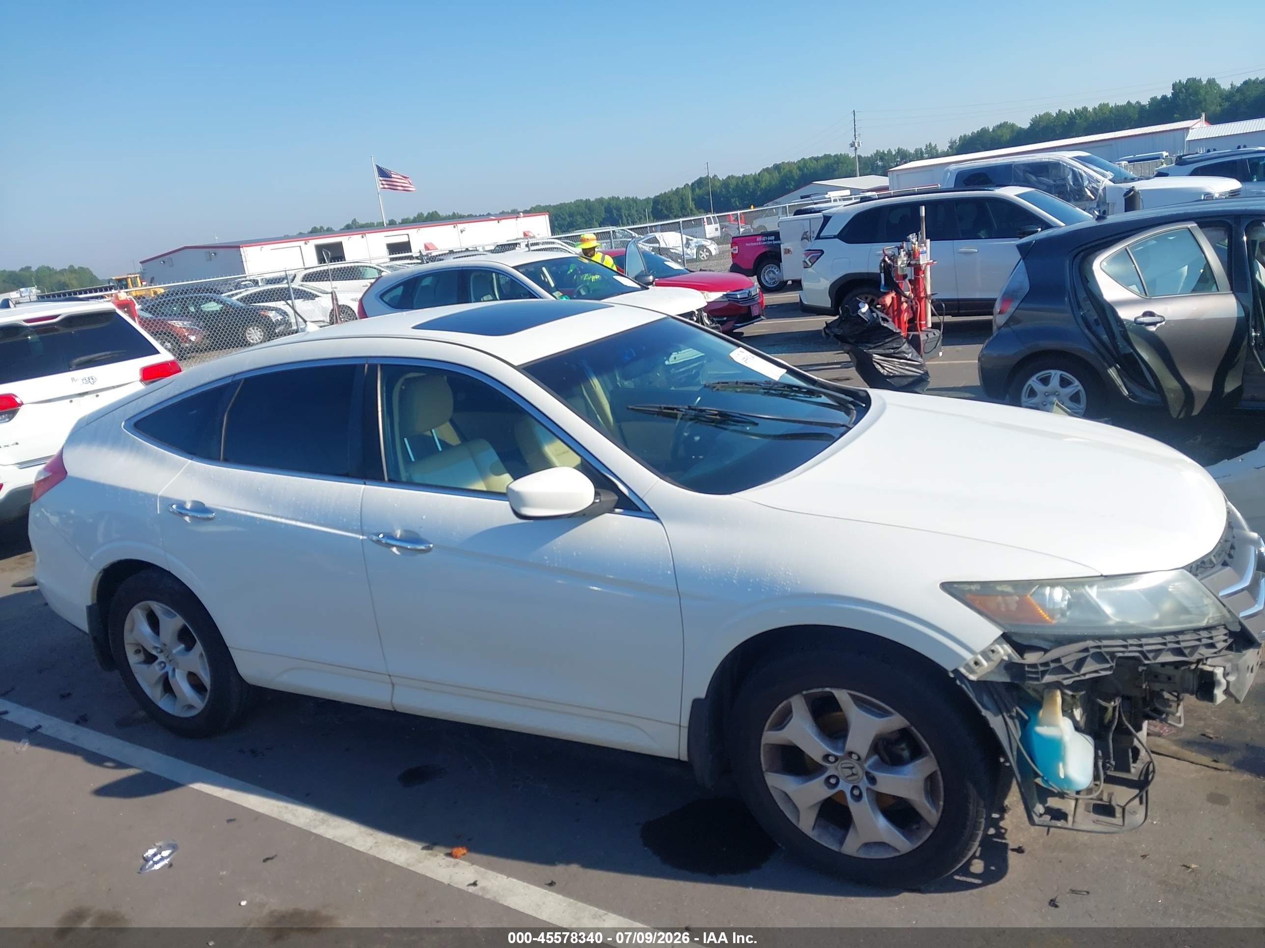 2011 Honda Accord Crosstour Ex-l White vin: 5J6TF2H55BL007447