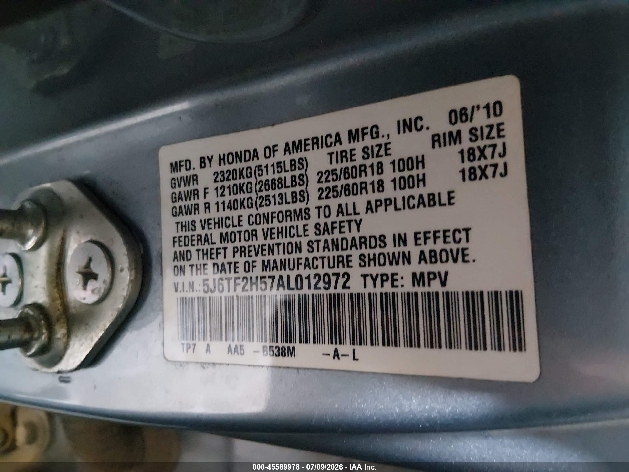 2010 Honda Accord Crosstour Ex-l Синий vin: 5J6TF2H57AL012972