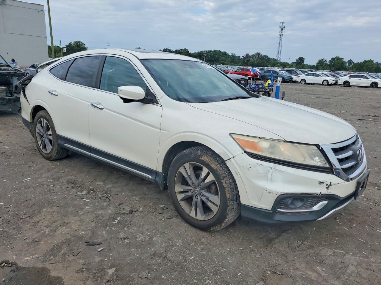 2014 Honda Crosstour Exl White vin: 5J6TF2H57EL004408