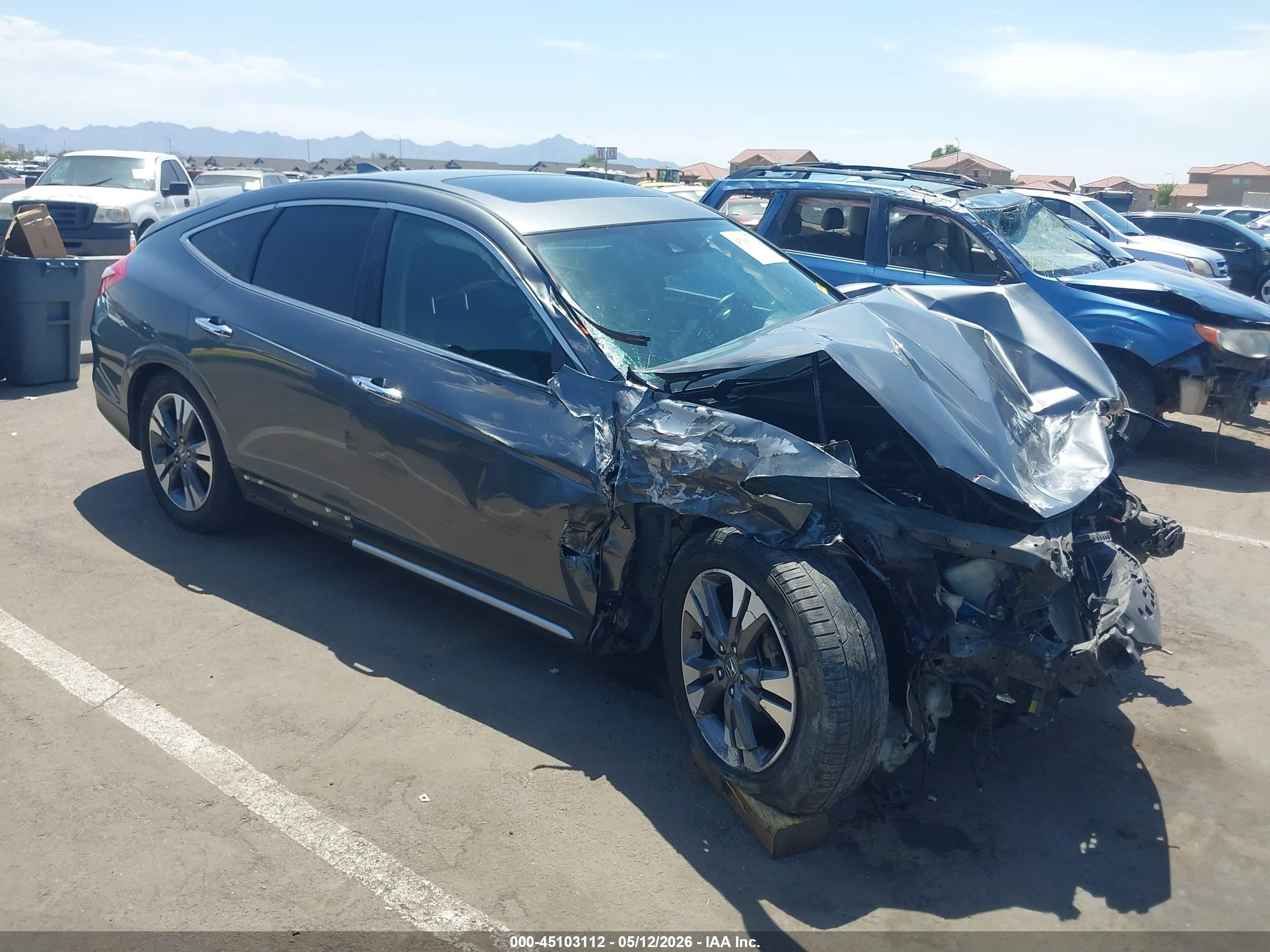 2013 Honda Crosstour Ex-l V6 Gray vin: 5J6TF2H58DL006652