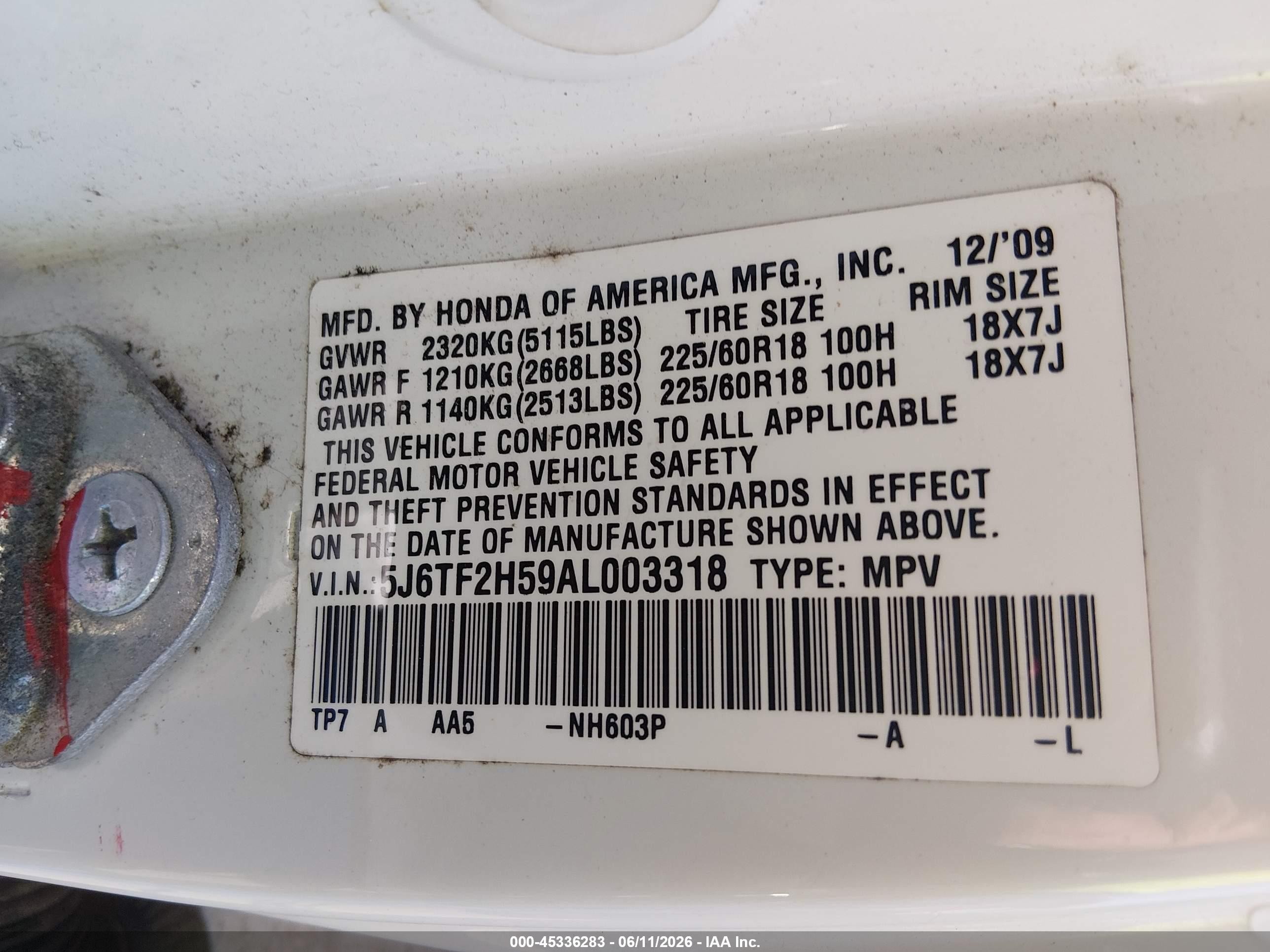 2010 Honda Accord Crosstour Ex-l White vin: 5J6TF2H59AL003318