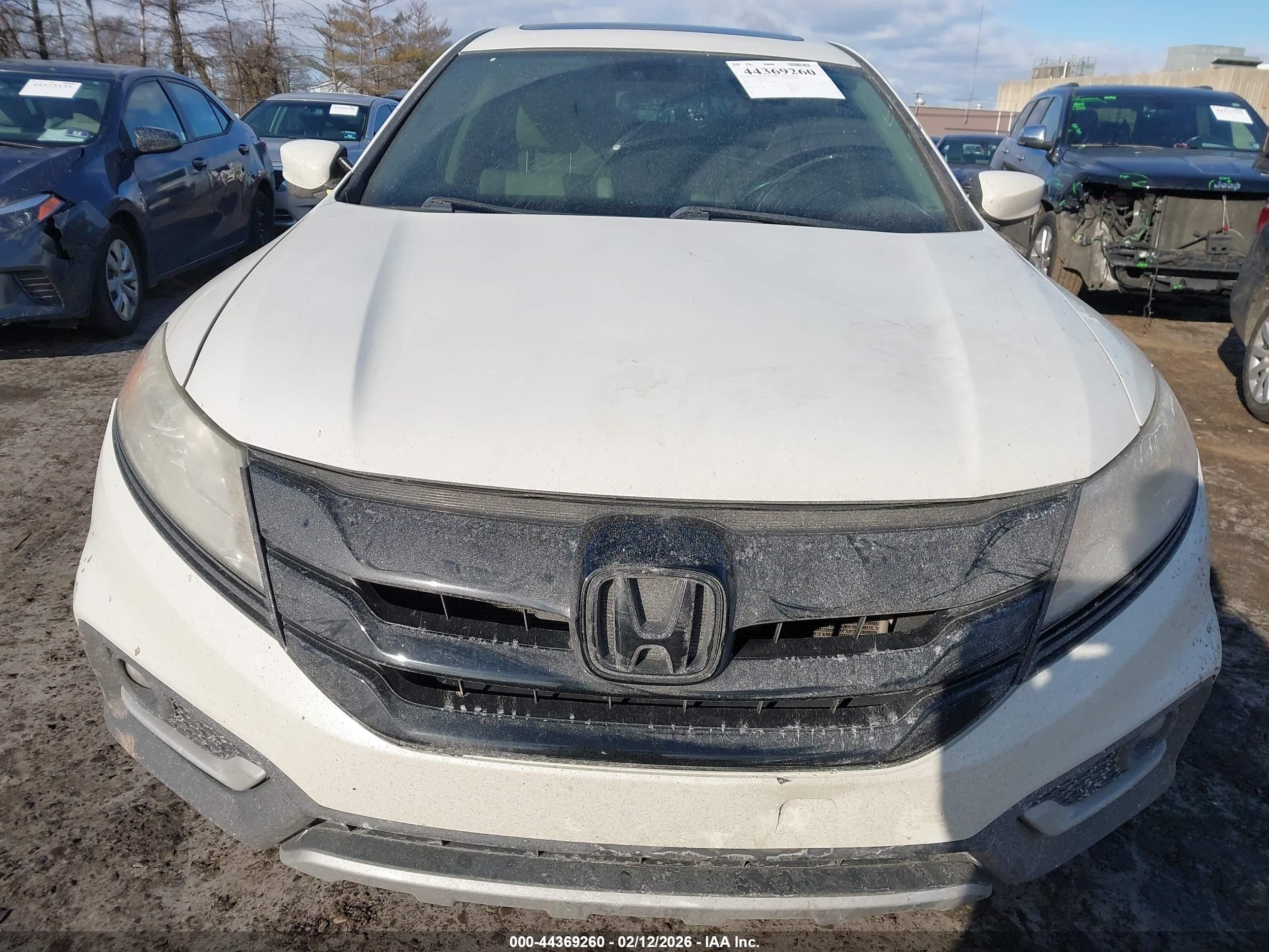 2014 Honda Crosstour Ex-l V6 White vin: 5J6TF2H59EL001008