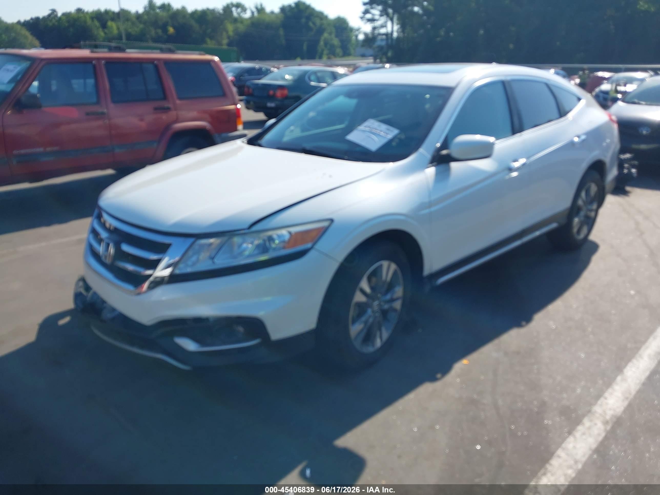 2015 Honda Crosstour Ex-l V6 White vin: 5J6TF2H59FL002239
