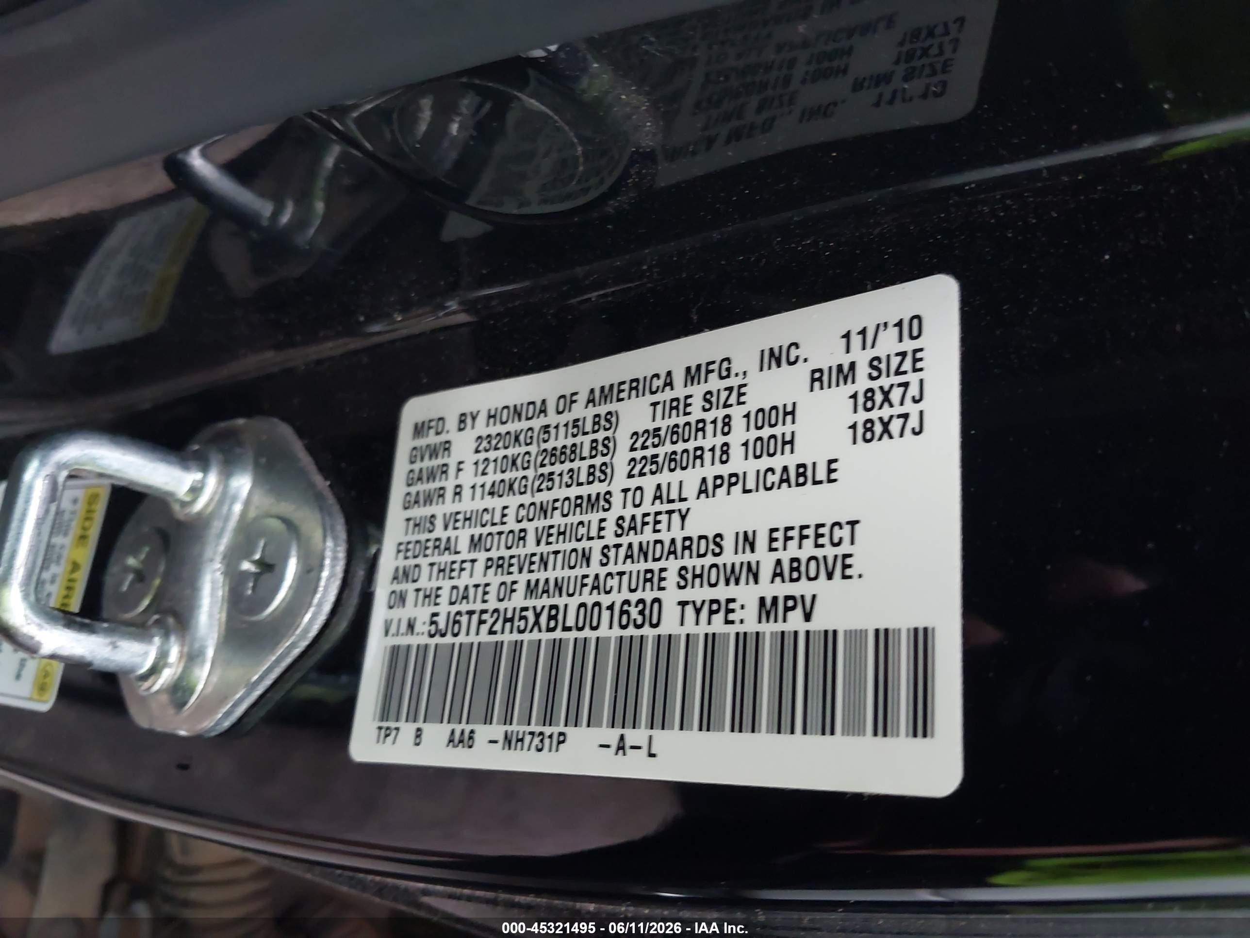 2011 Honda Accord Crosstour Ex-l Gray vin: 5J6TF2H5XBL001630