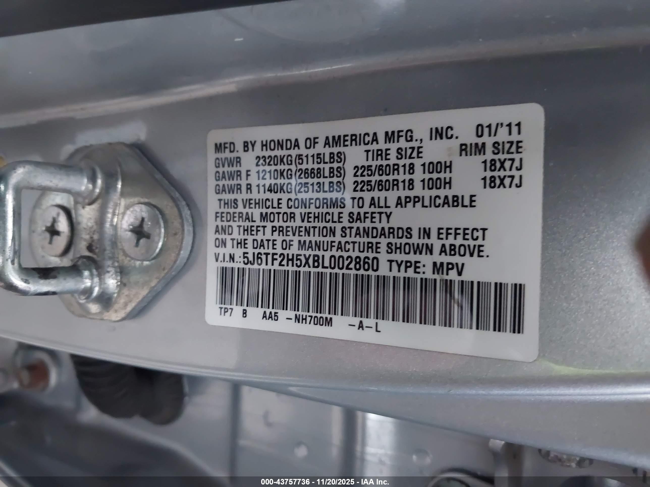 2011 Honda Accord Crosstour Ex-l Серебряный vin: 5J6TF2H5XBL002860