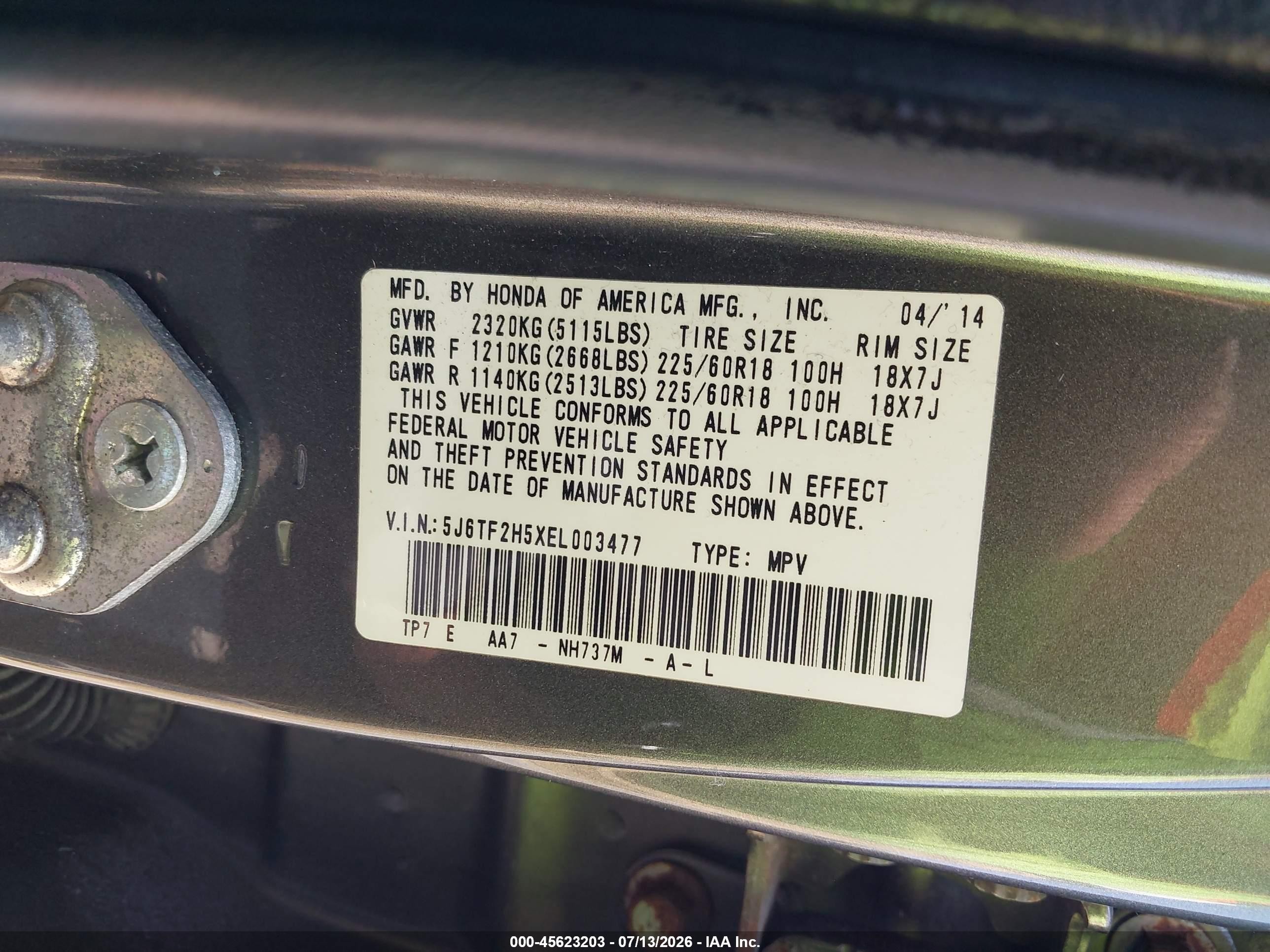 2014 Honda Crosstour Ex-l V6 Gray vin: 5J6TF2H5XEL003477