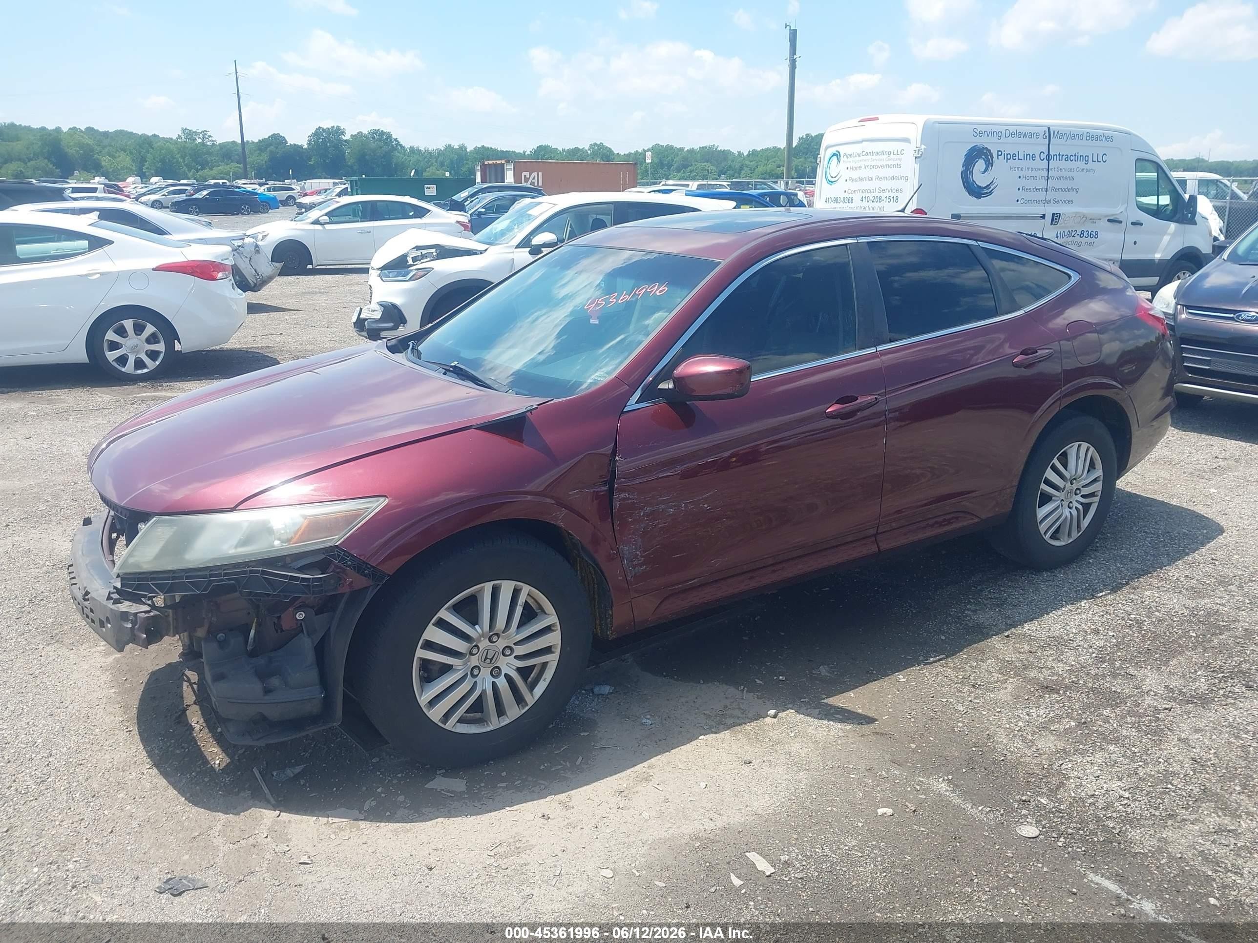 2012 Honda Crosstour 2.4 Ex Бордовый vin: 5J6TF3H3XCL005098