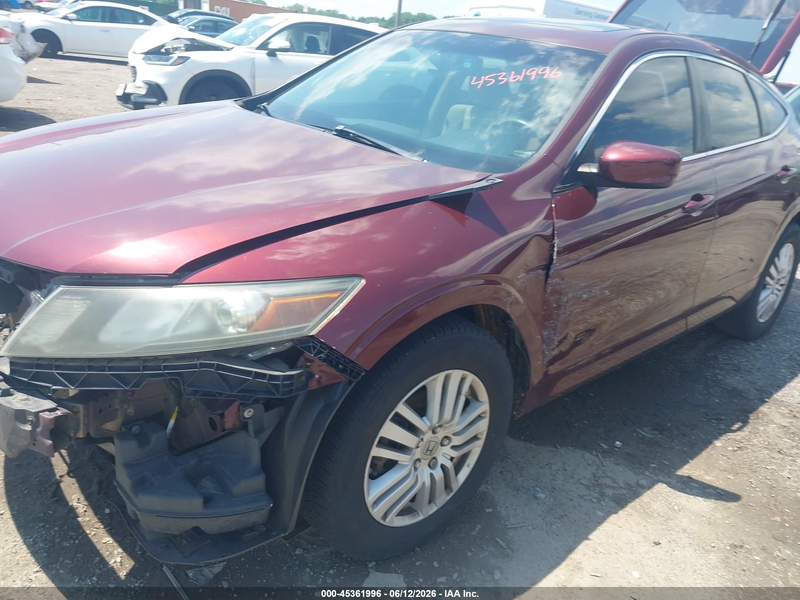2012 Honda Crosstour 2.4 Ex Бордовый vin: 5J6TF3H3XCL005098