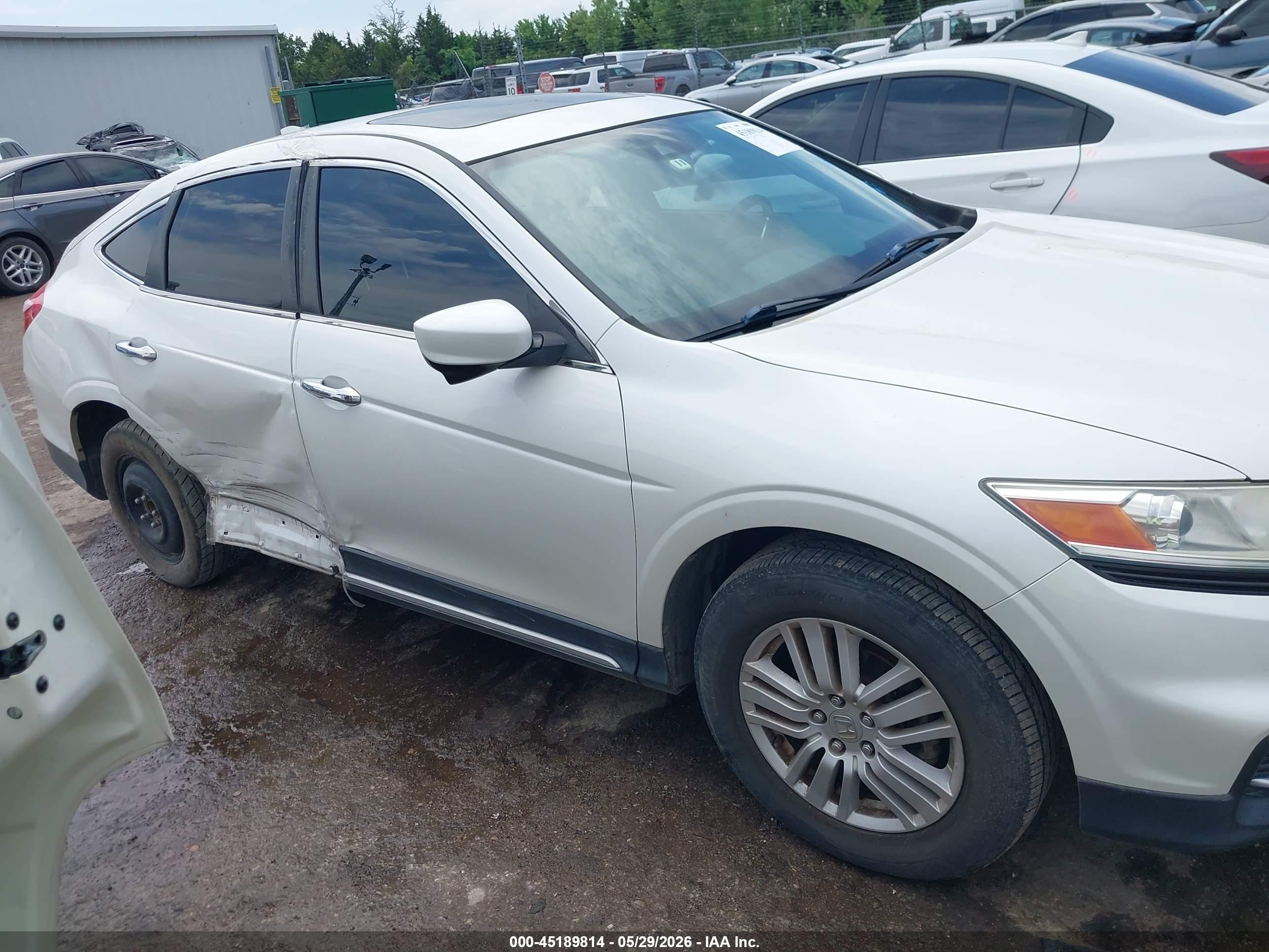 2014 Honda Crosstour Ex-l White vin: 5J6TF3H52EL001373