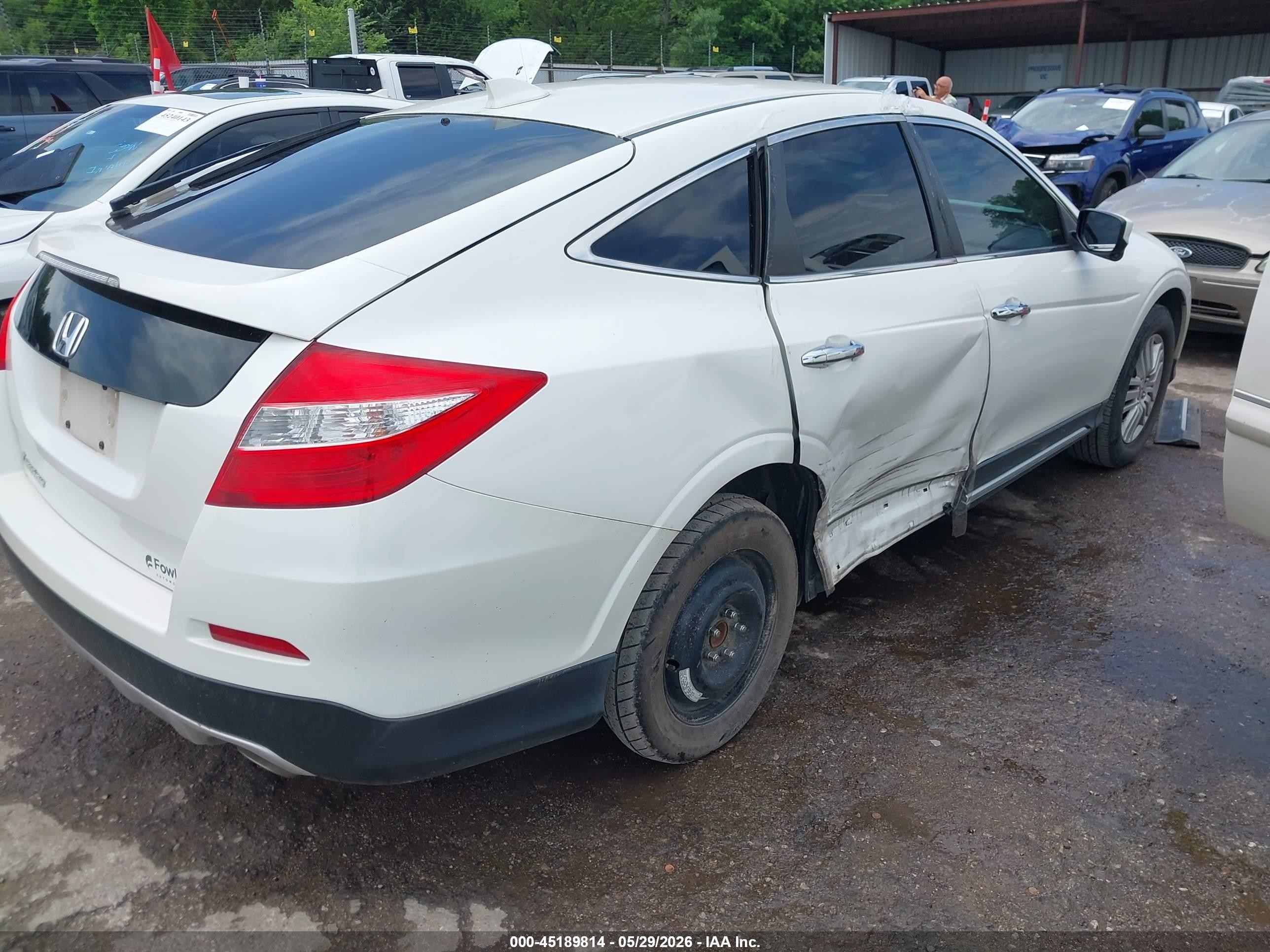 2014 Honda Crosstour Ex-l White vin: 5J6TF3H52EL001373