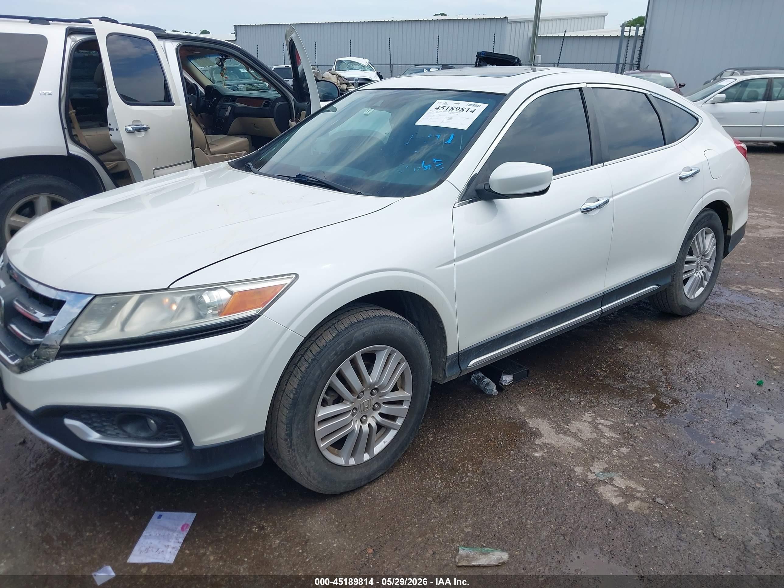 2014 Honda Crosstour Ex-l White vin: 5J6TF3H52EL001373