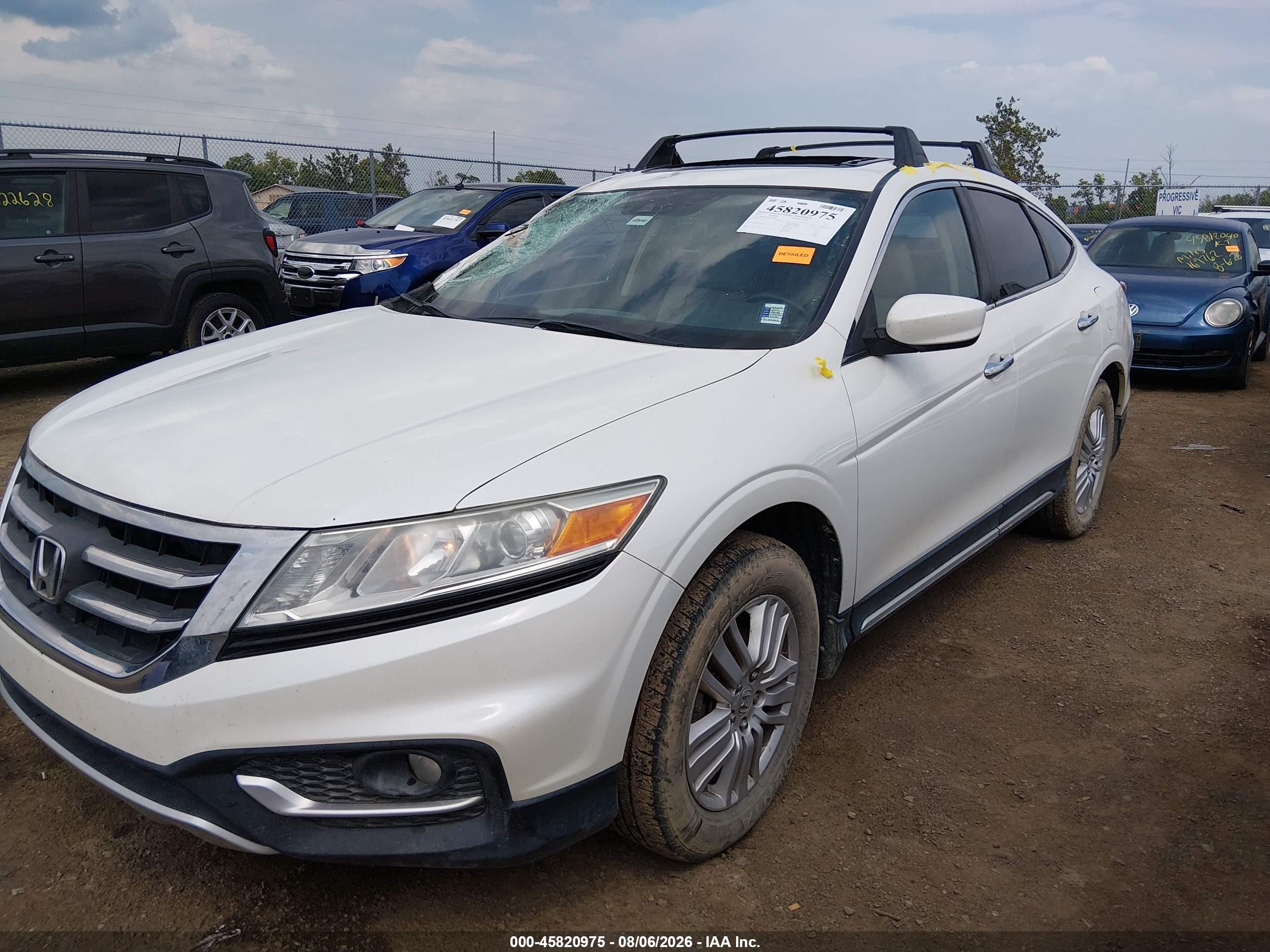 2013 Honda Crosstour Ex-l White vin: 5J6TF3H55DL004265