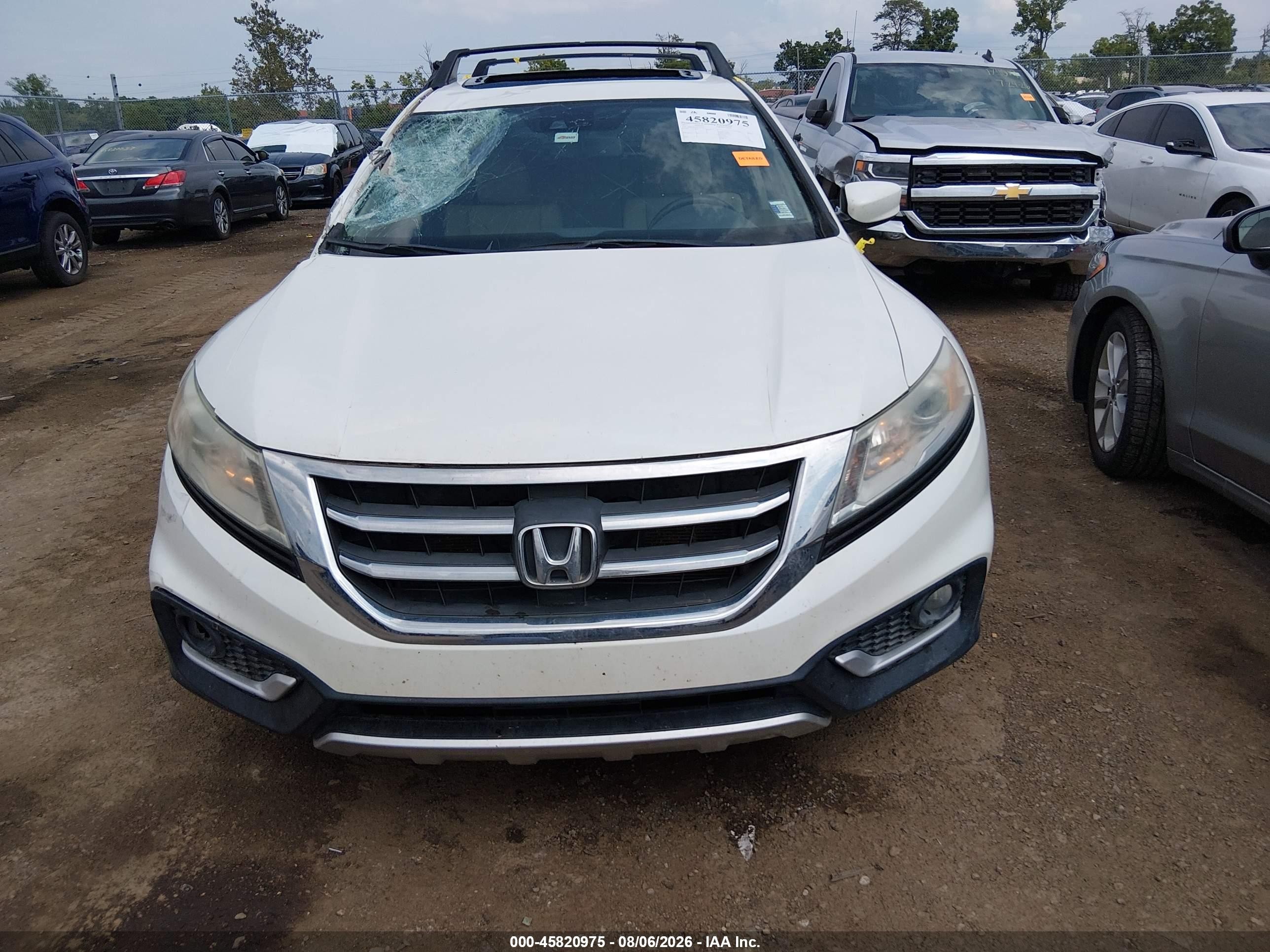 2013 Honda Crosstour Ex-l White vin: 5J6TF3H55DL004265