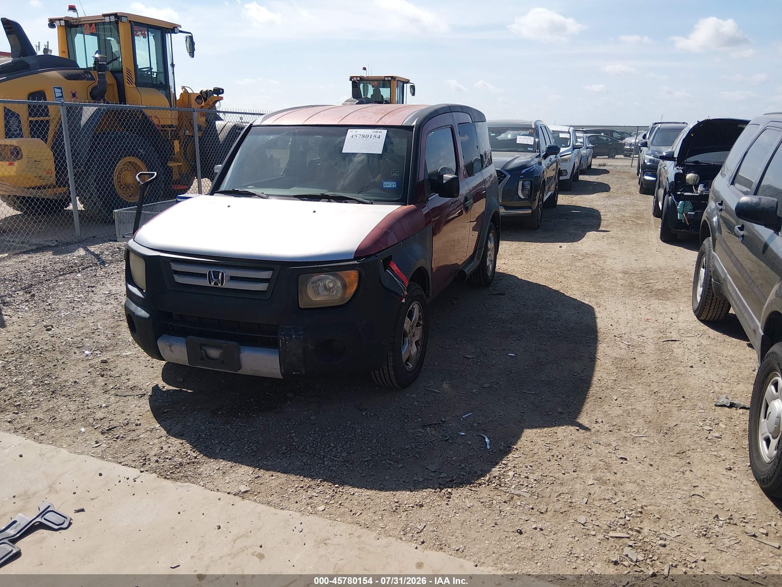 2007 Honda Element Lx Red vin: 5J6YH18307L013480