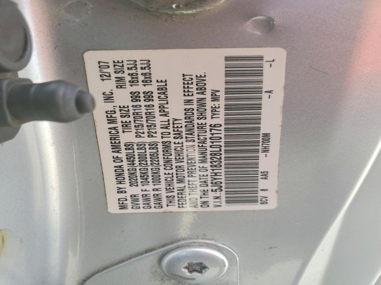 2008 Honda Element Lx Silver vin: 5J6YH18328L010176