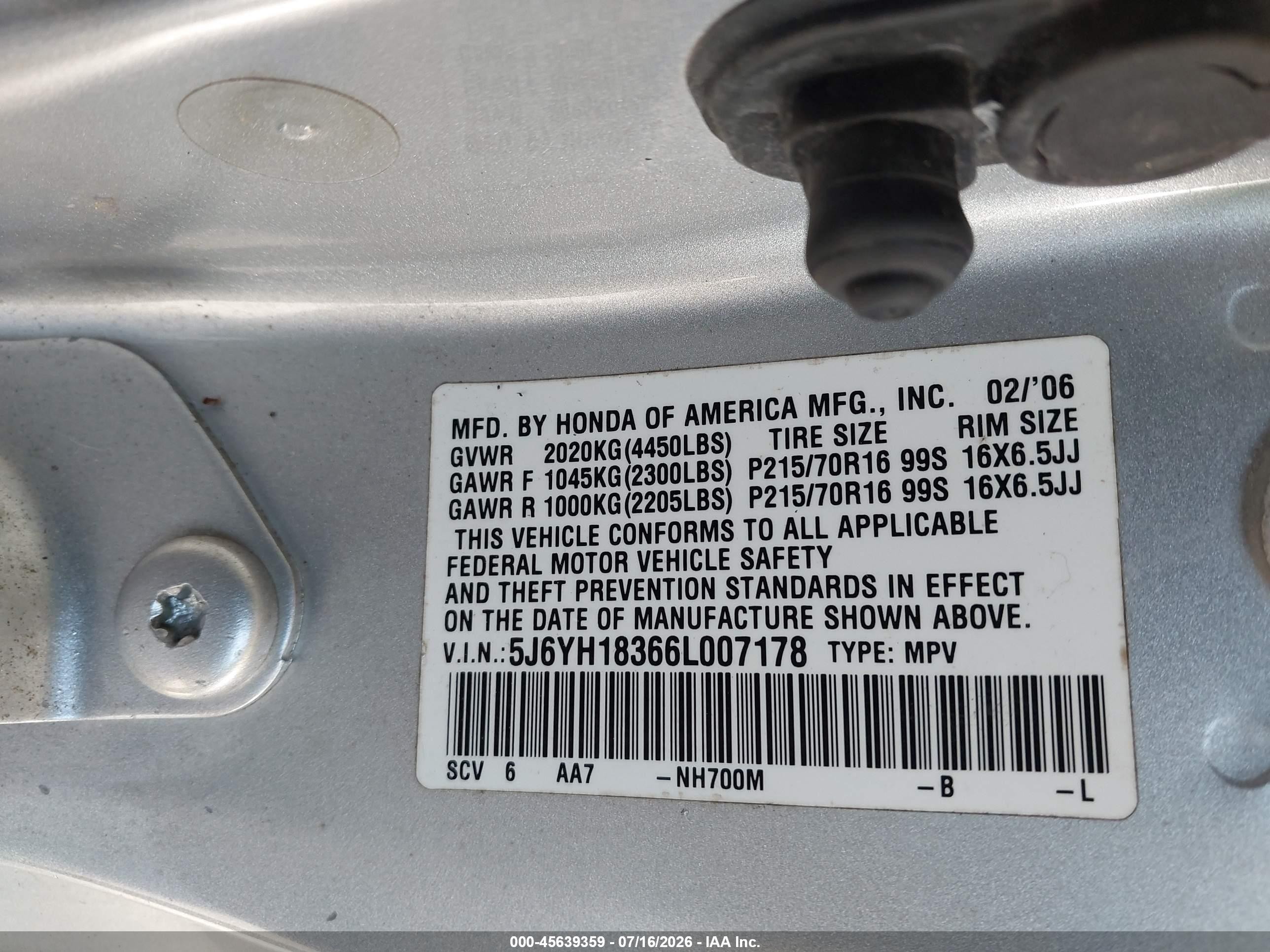 2006 Honda Element Lx Silver vin: 5J6YH18366L007178