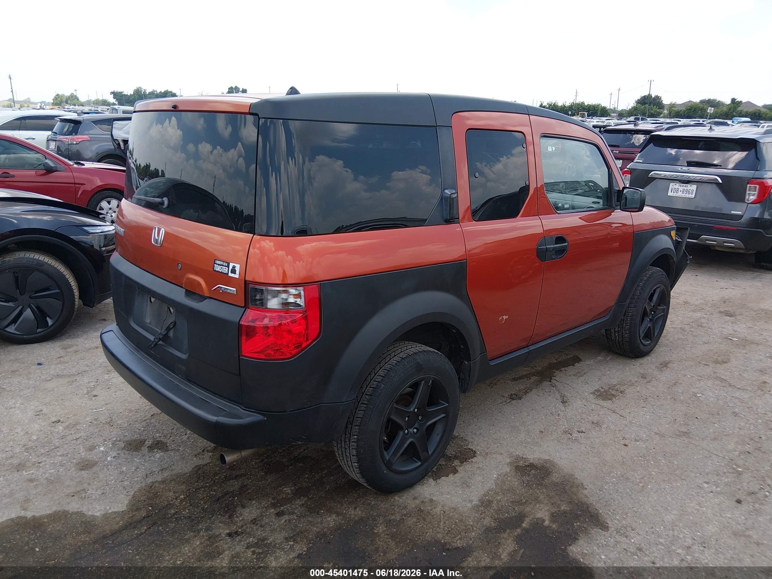 2005 Honda Element Lx Оранжевый vin: 5J6YH18385L003776