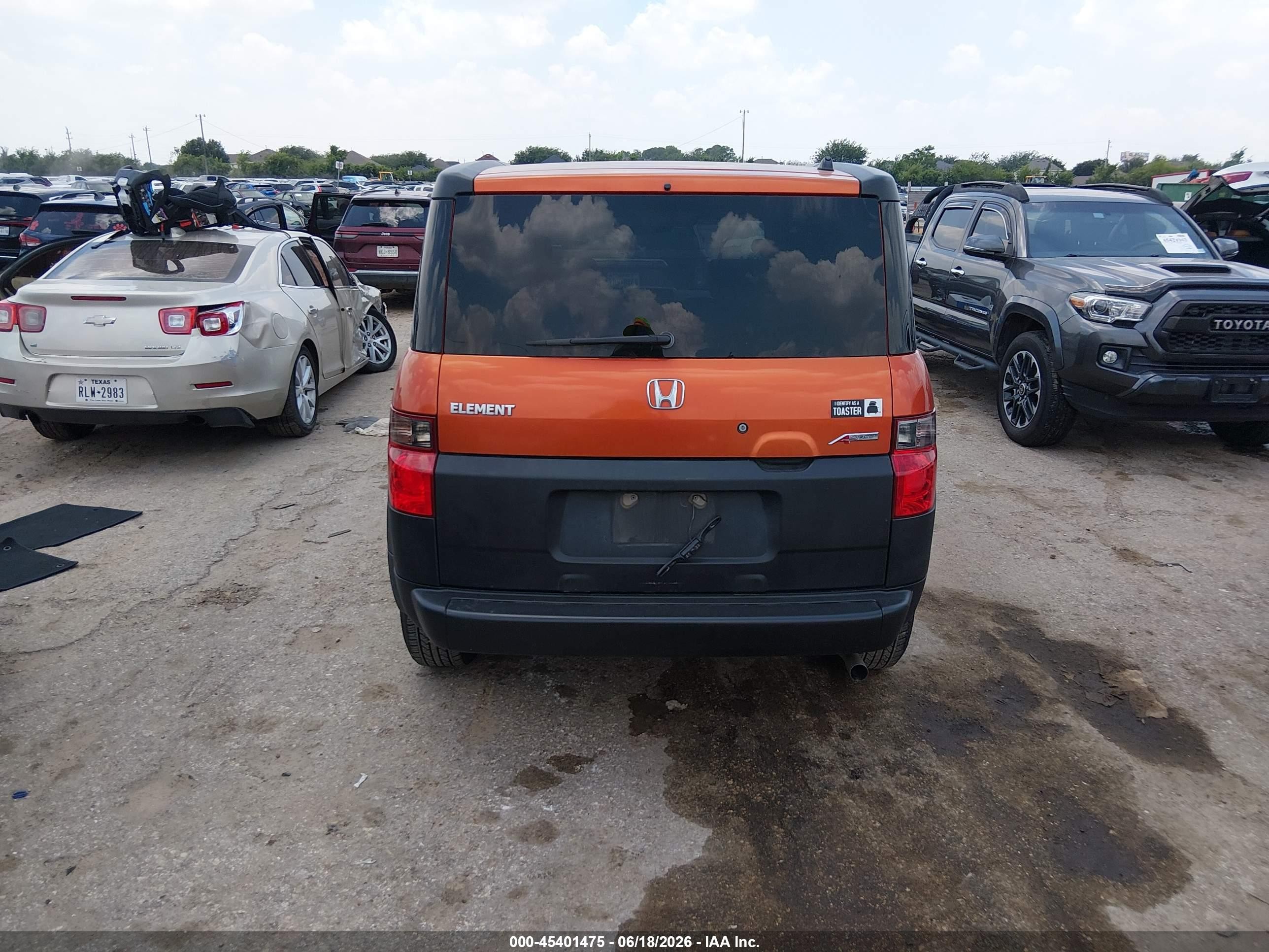 2005 Honda Element Lx Оранжевый vin: 5J6YH18385L003776