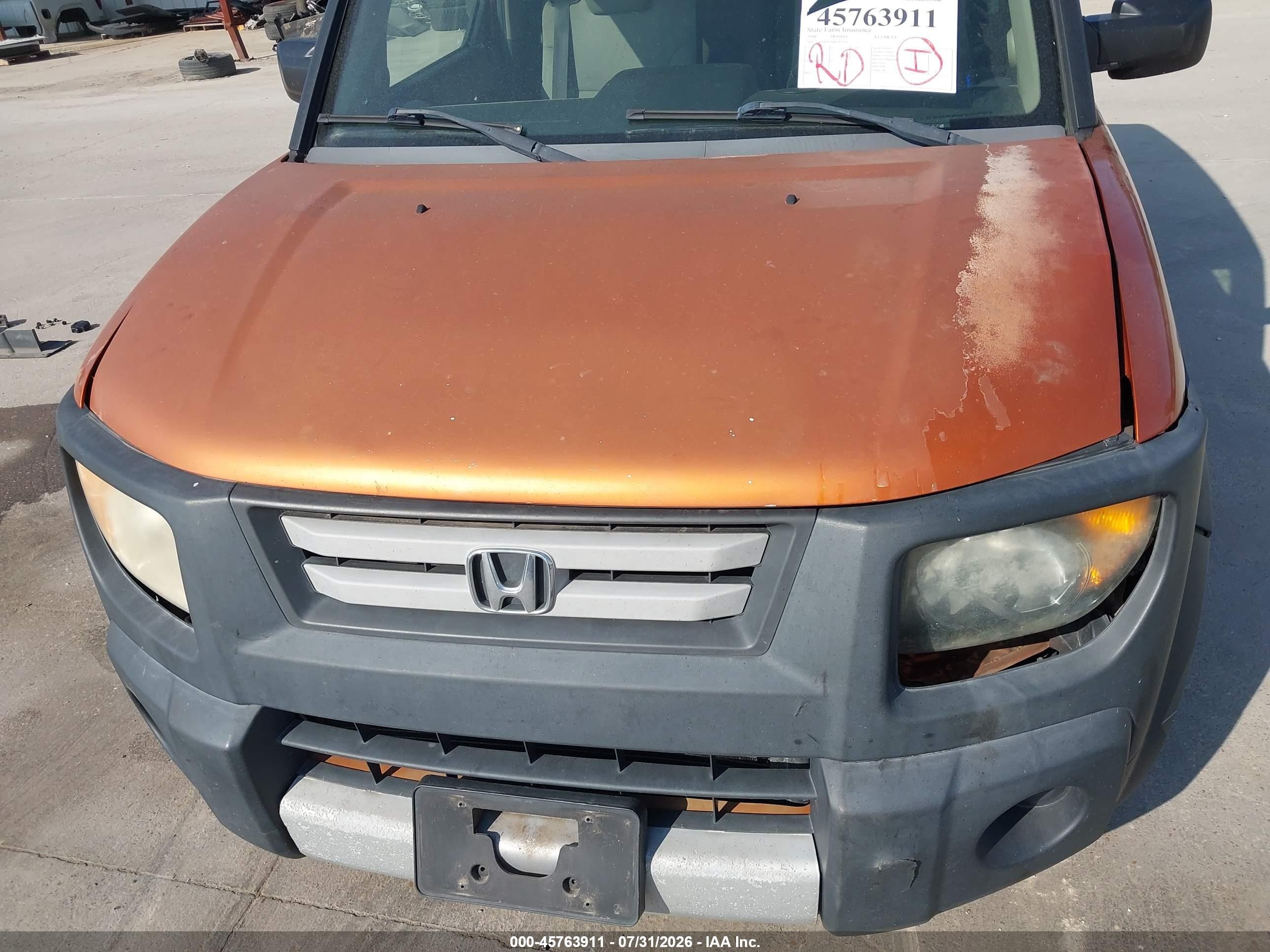 2008 Honda Element Lx Orange vin: 5J6YH183X8L011219
