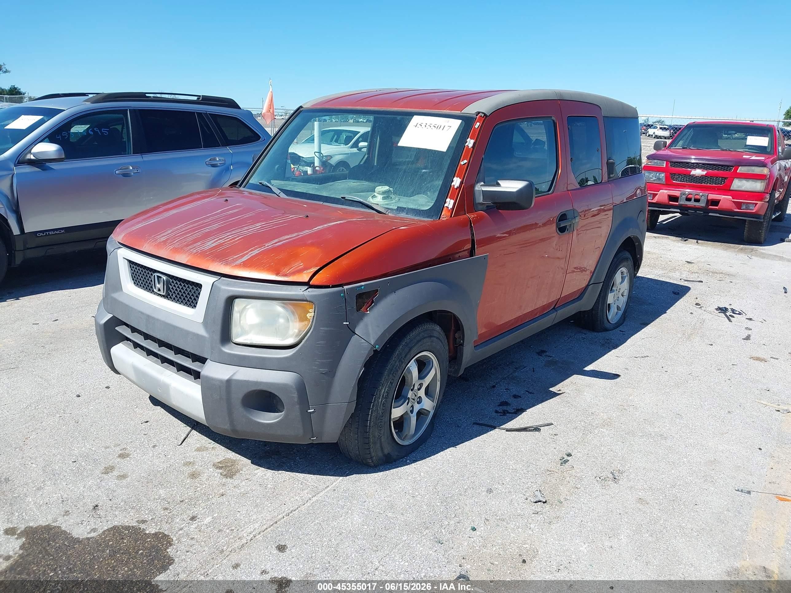2003 Honda Element Ex Orange vin: 5J6YH18523L016523