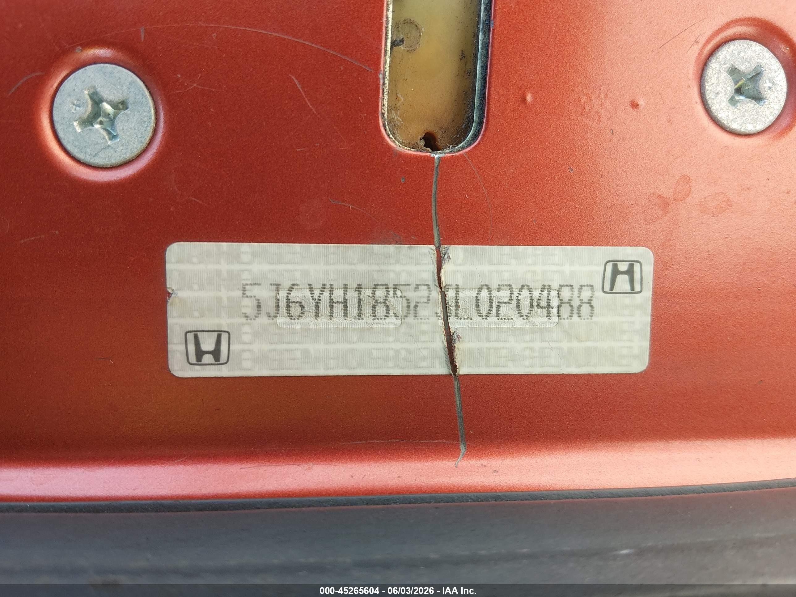 2003 Honda Element Ex Orange vin: 5J6YH18523L020488