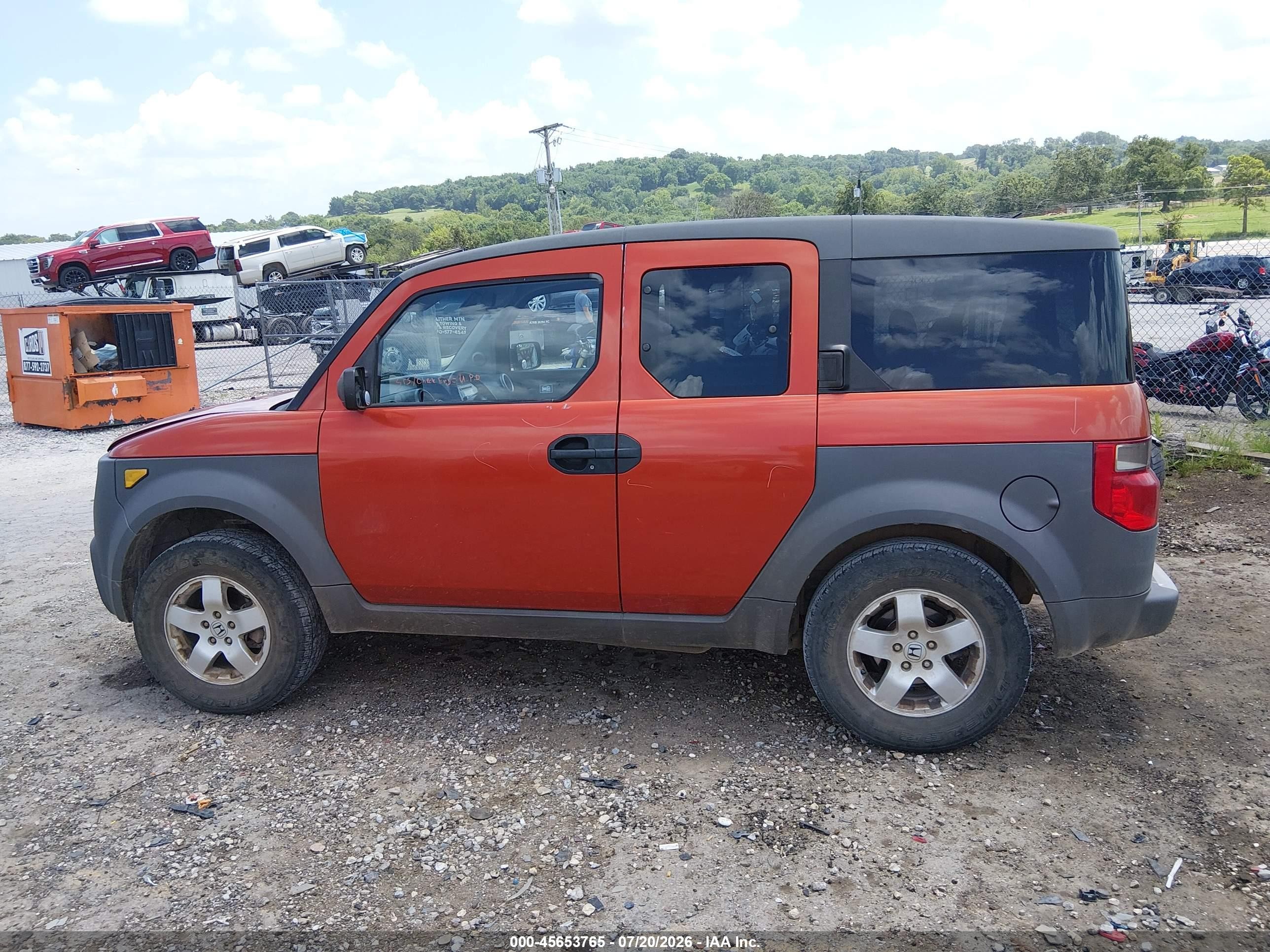2003 Honda Element Ex Orange vin: 5J6YH18533L022038