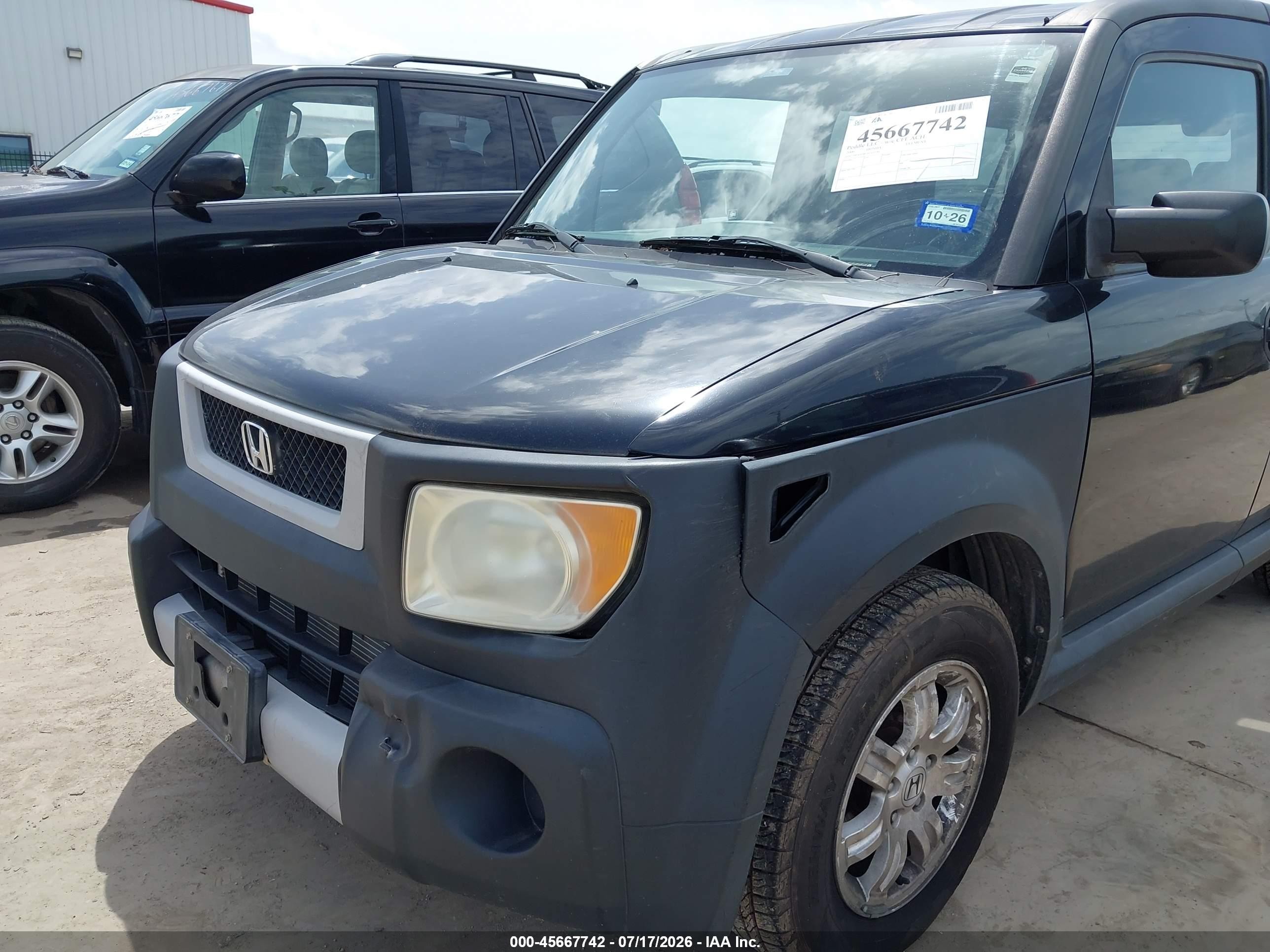 2006 Honda Element Ex Black vin: 5J6YH18636L015281