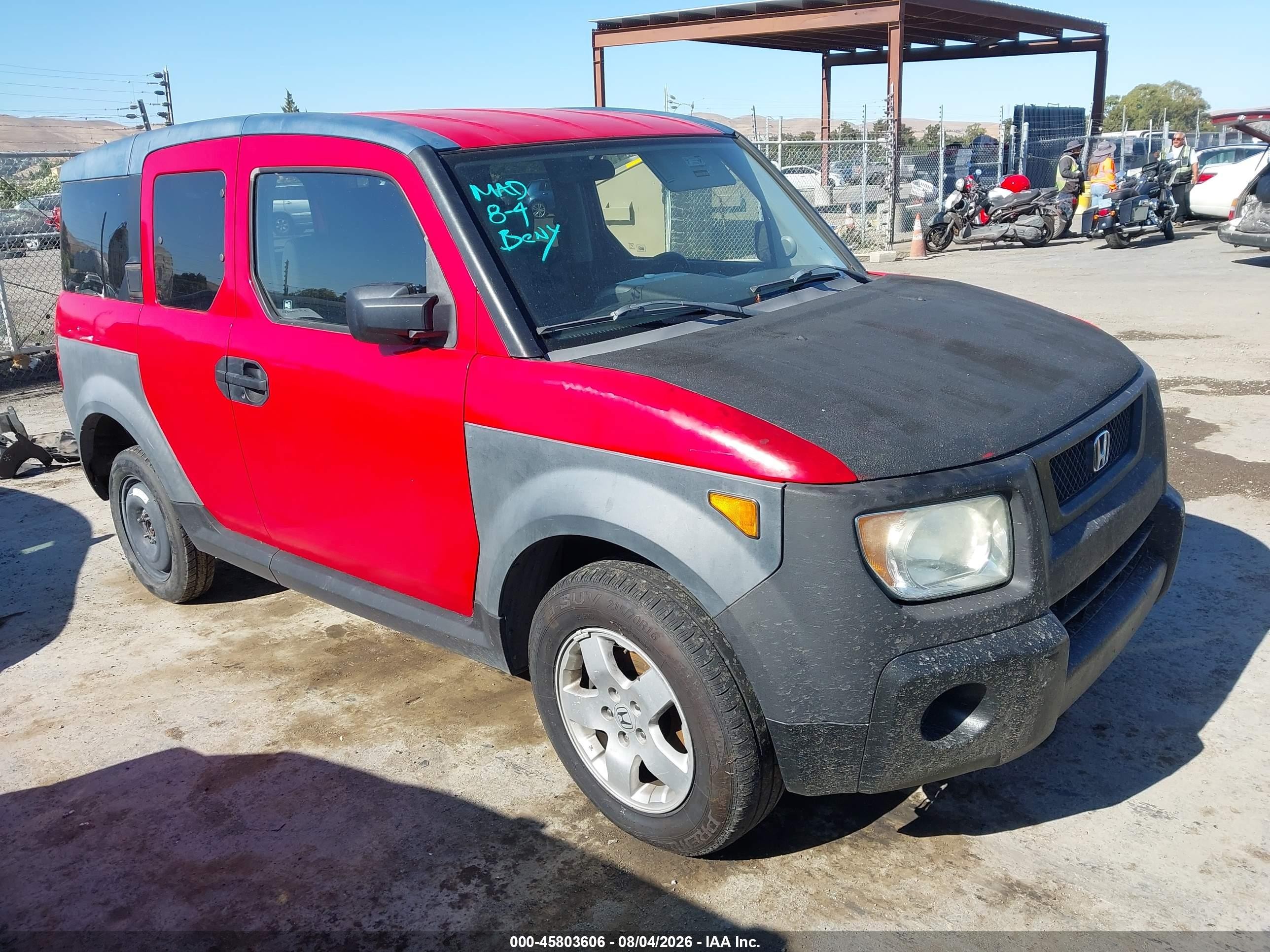 2005 Honda Element Ex Red vin: 5J6YH18685L004100