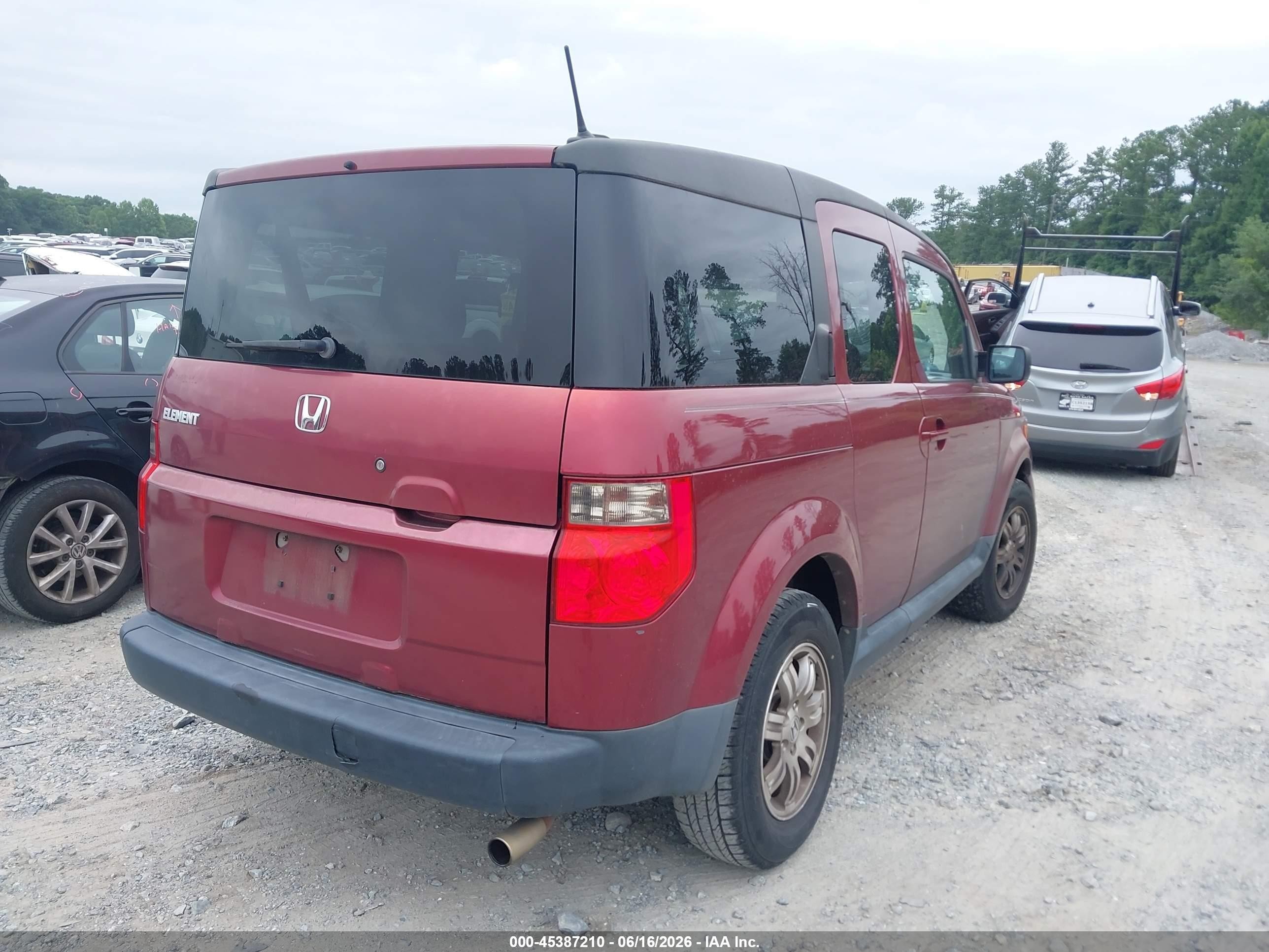 2007 Honda Element Ex Red vin: 5J6YH18727L013239
