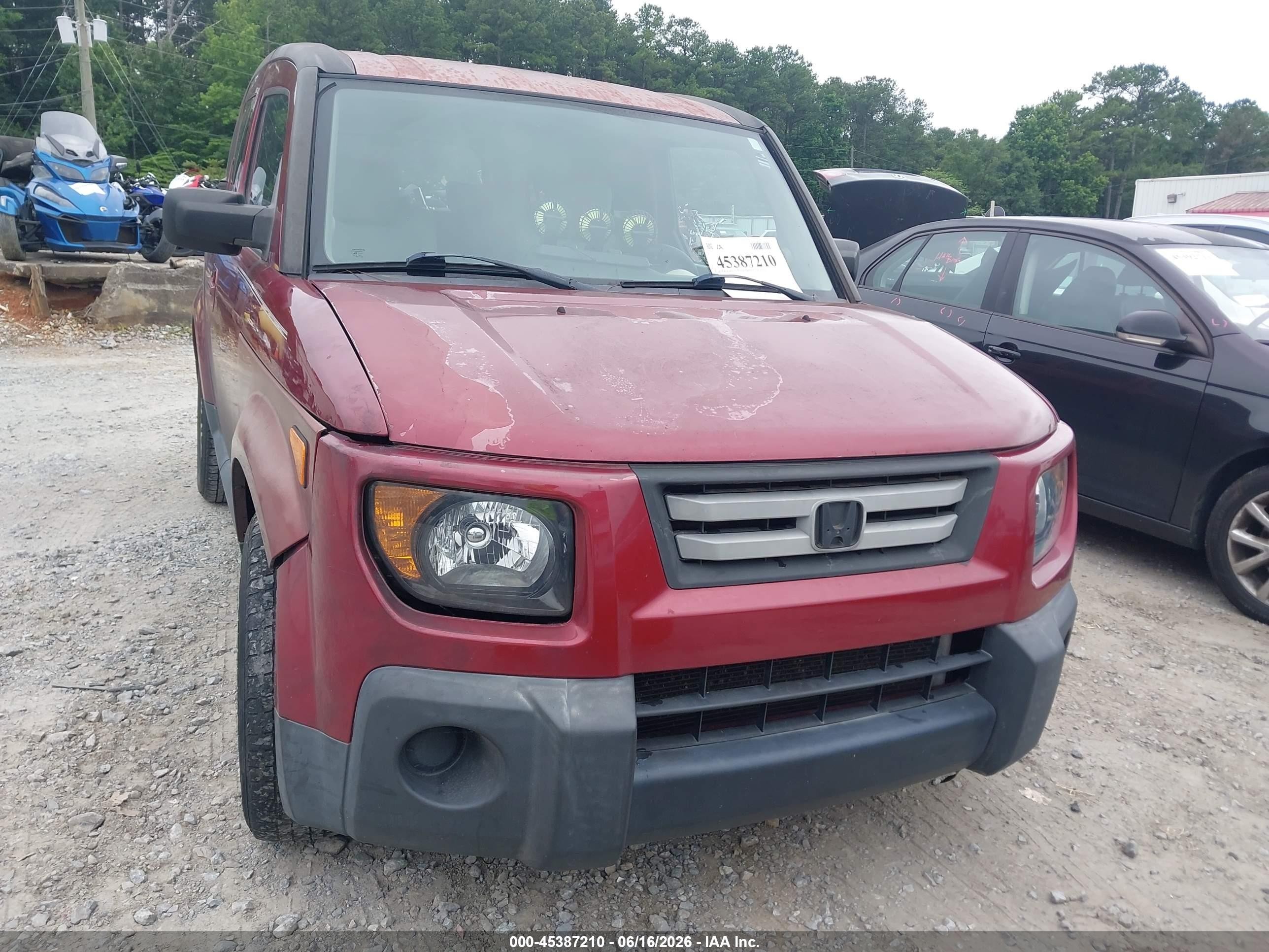 2007 Honda Element Ex Red vin: 5J6YH18727L013239