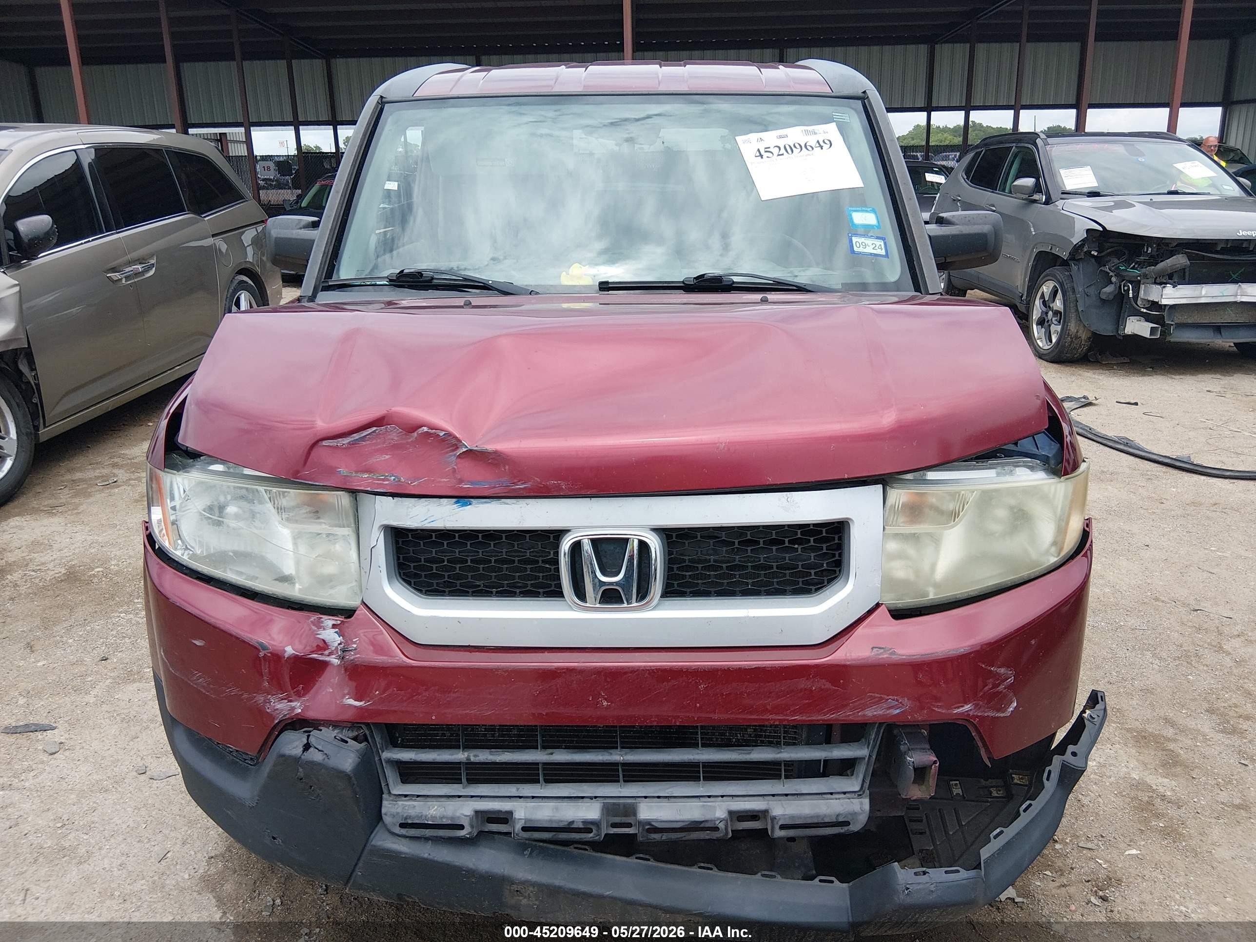 2009 Honda Element Ex Red vin: 5J6YH18729L003944