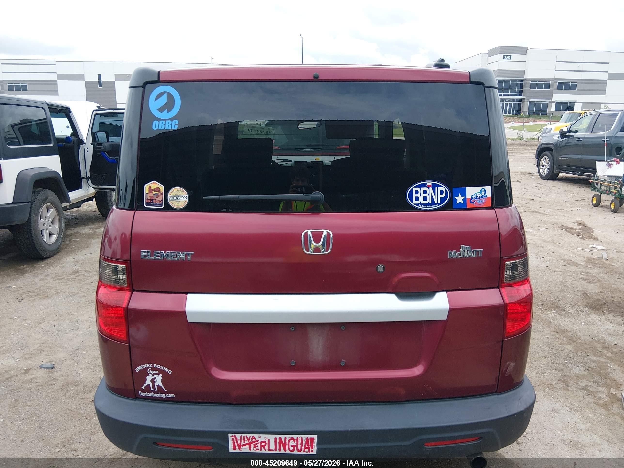 2009 Honda Element Ex Red vin: 5J6YH18729L003944