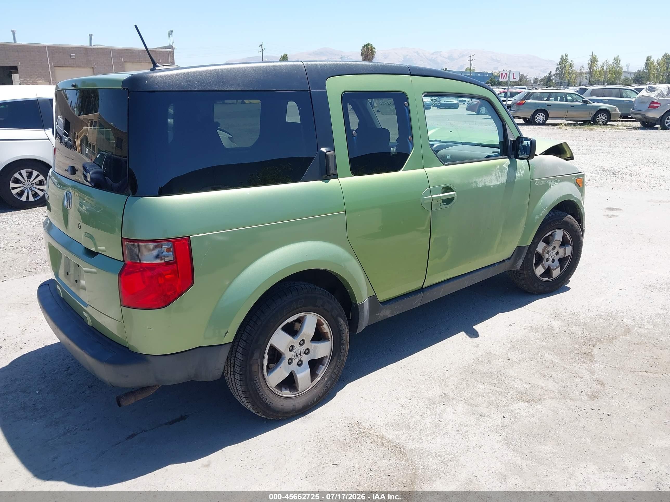2006 Honda Element Ex-p Green vin: 5J6YH18756L013556
