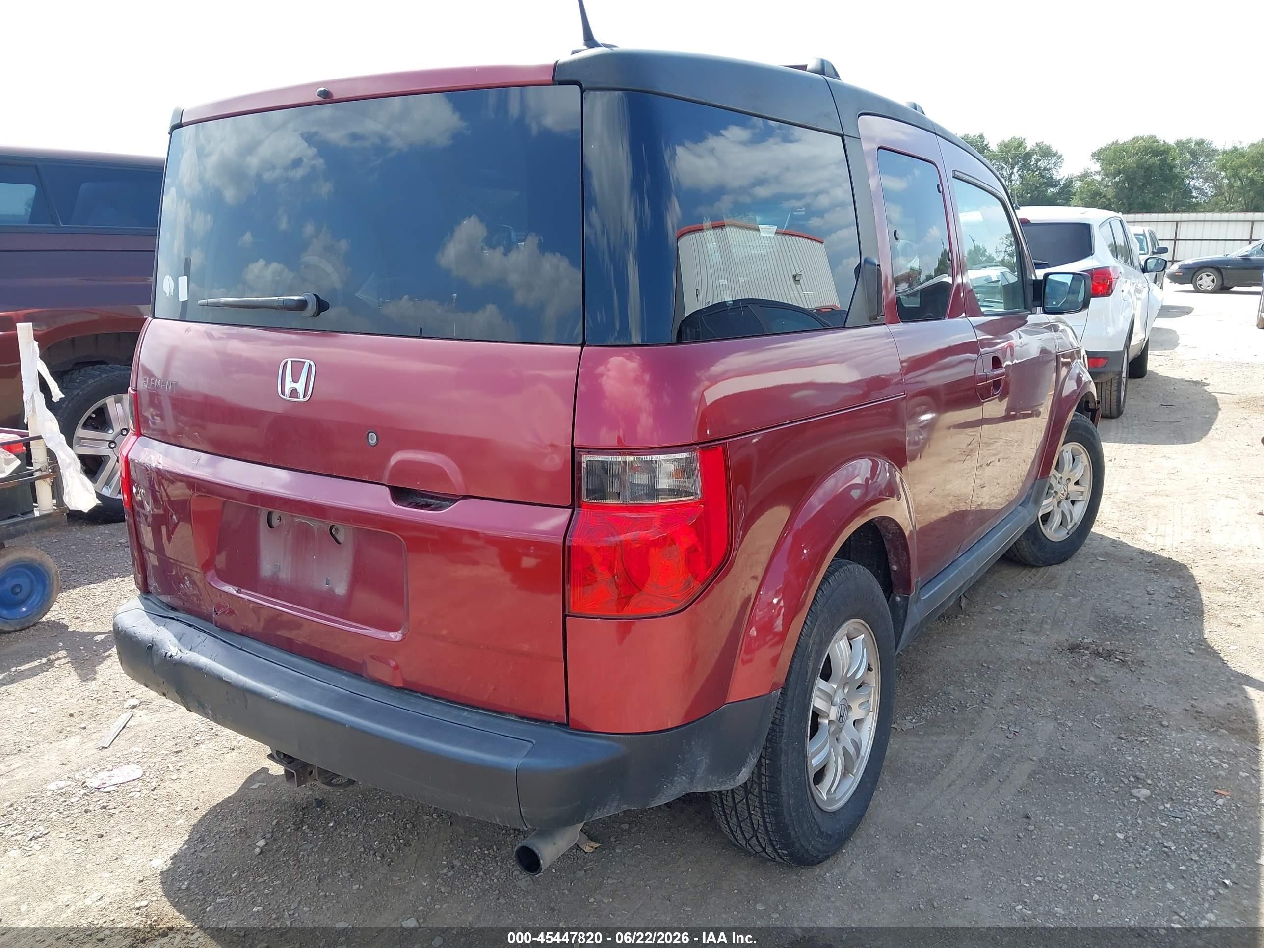 2007 Honda Element Ex Red vin: 5J6YH18787L006294