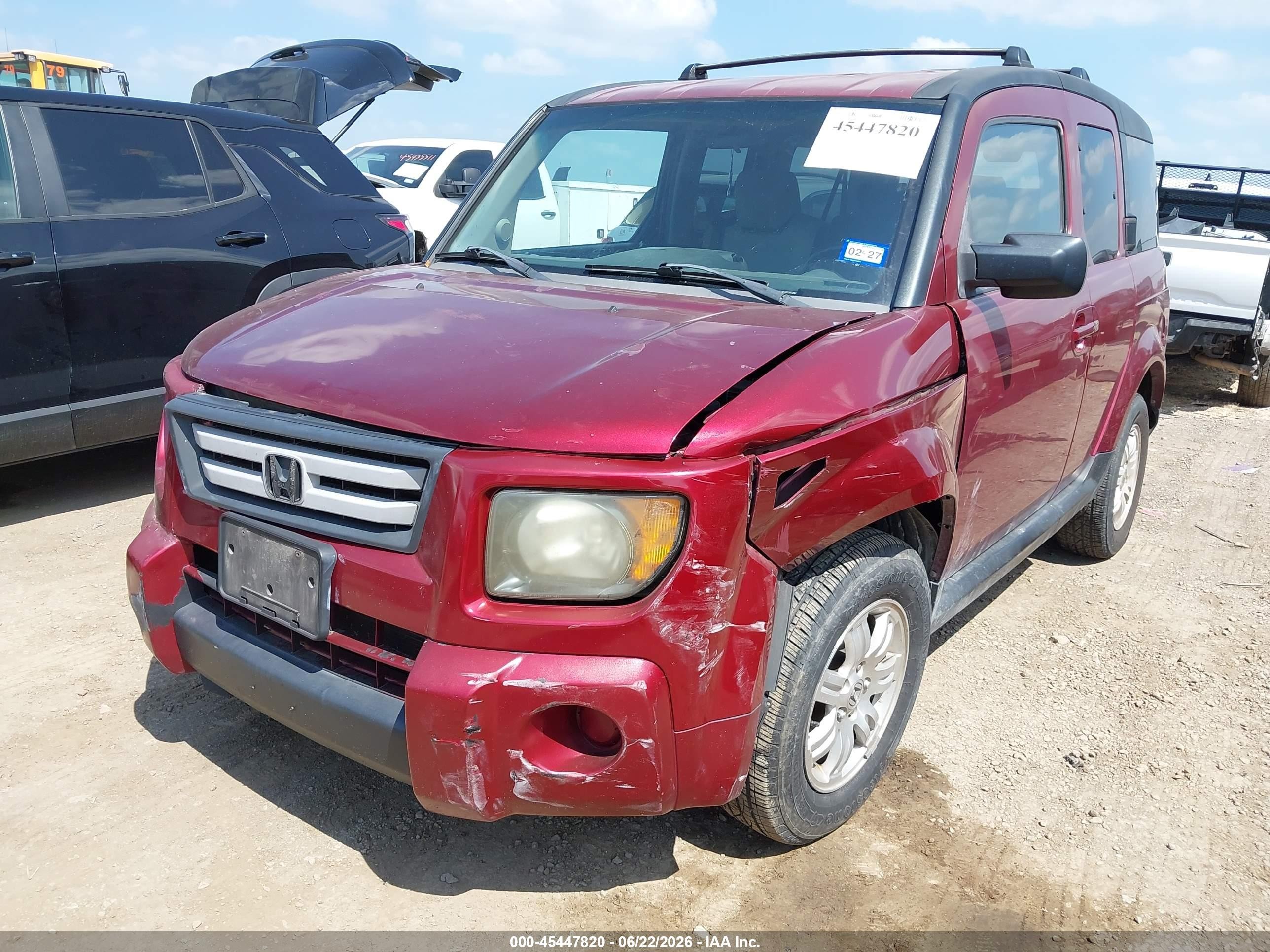 2007 Honda Element Ex Red vin: 5J6YH18787L006294