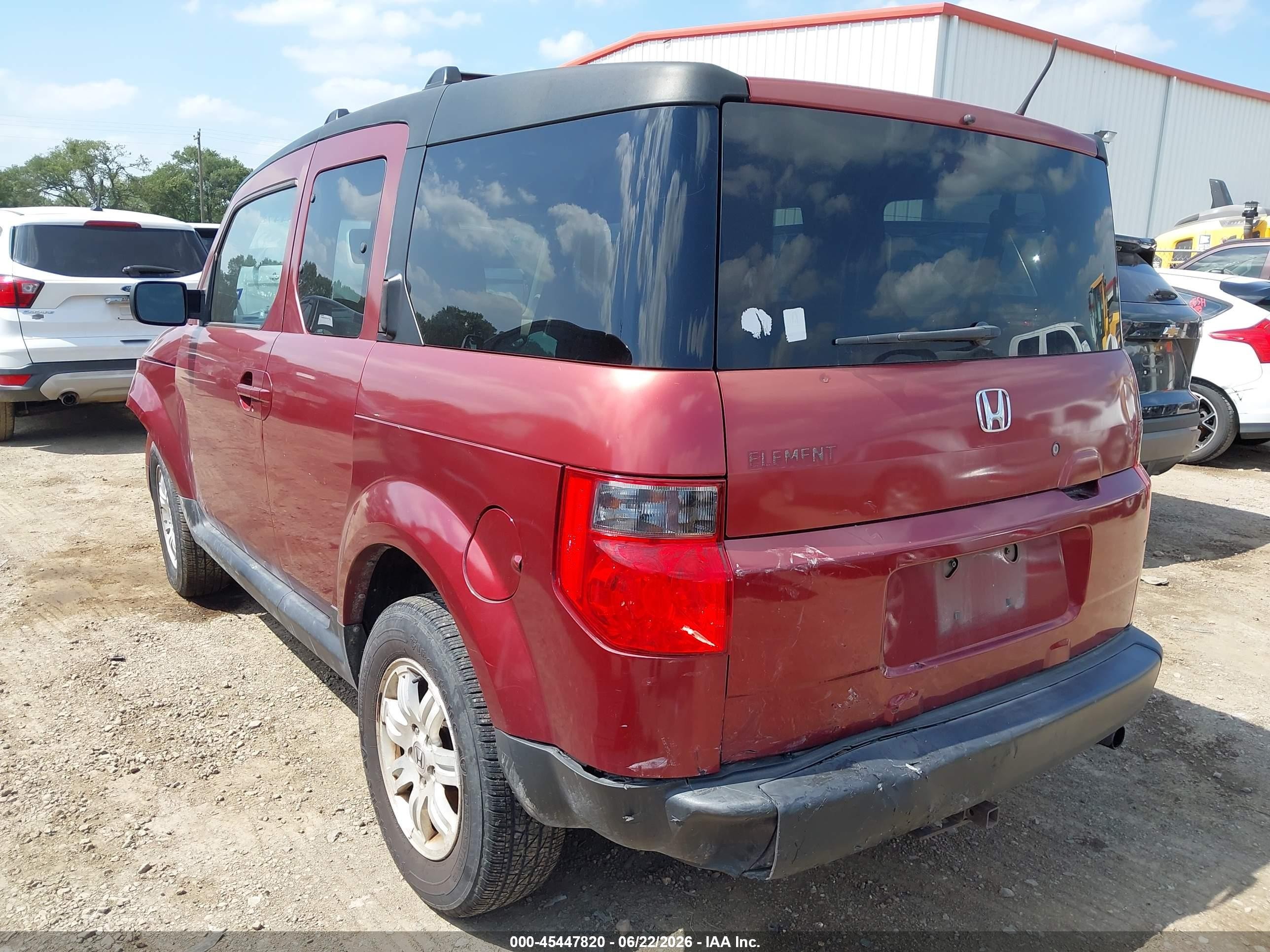 2007 Honda Element Ex Red vin: 5J6YH18787L006294