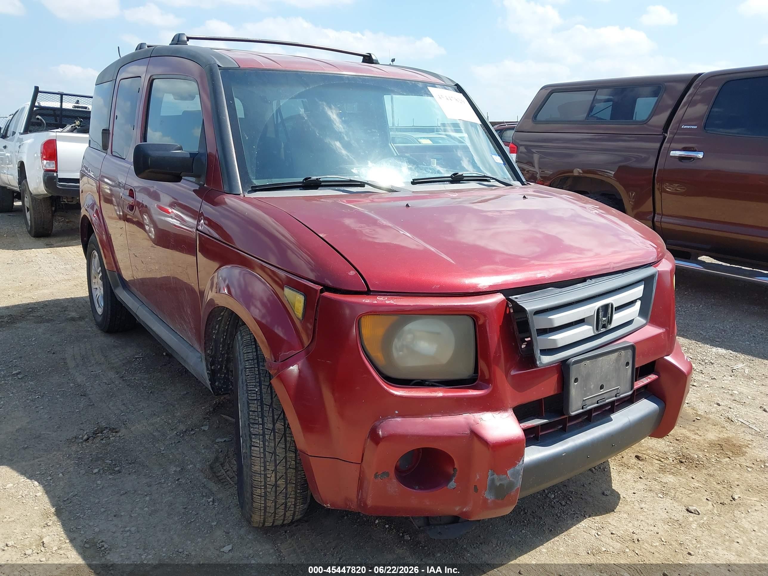 2007 Honda Element Ex Red vin: 5J6YH18787L006294