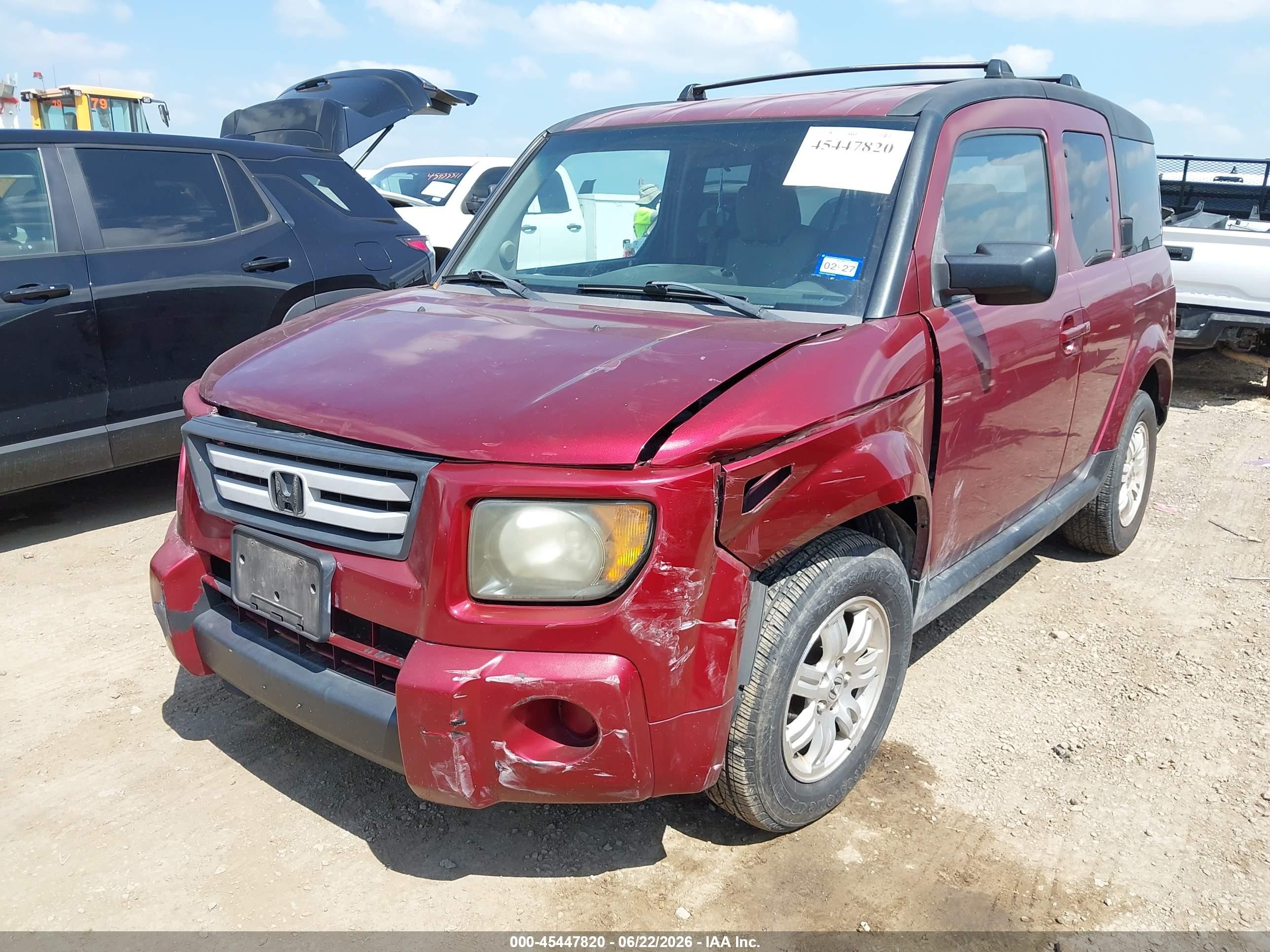 2007 Honda Element Ex Red vin: 5J6YH18787L006294