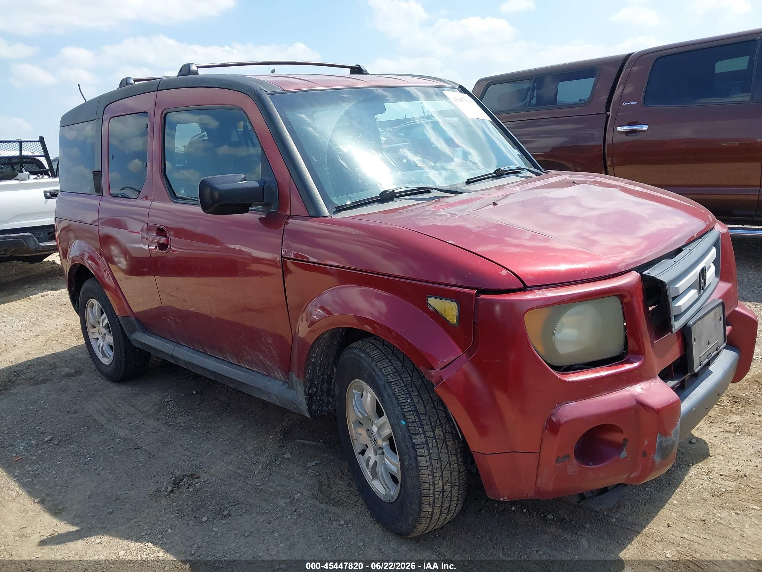 2007 Honda Element Ex Red vin: 5J6YH18787L006294